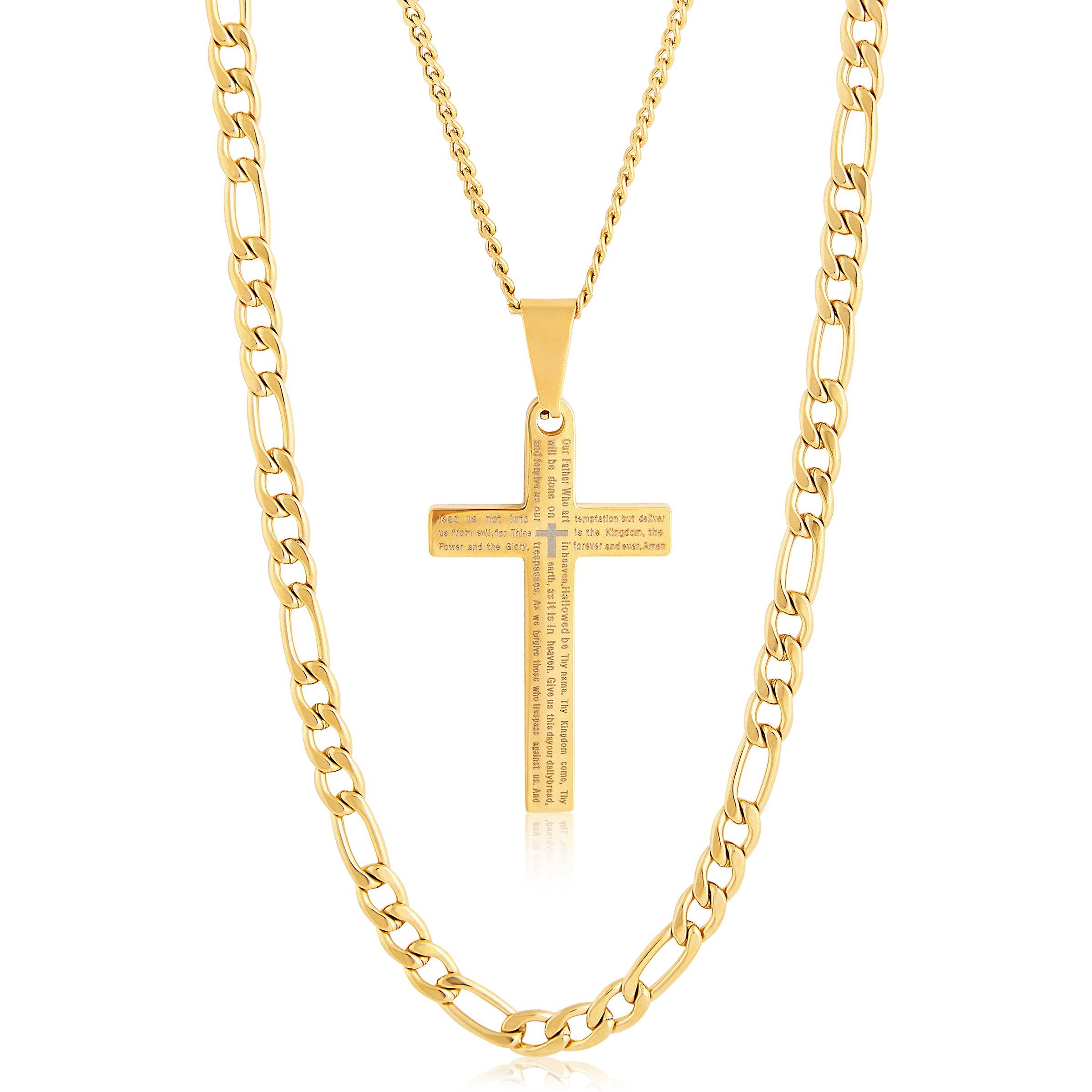 Prayer Cross and Chain Set (3110029) | Stainless Steel