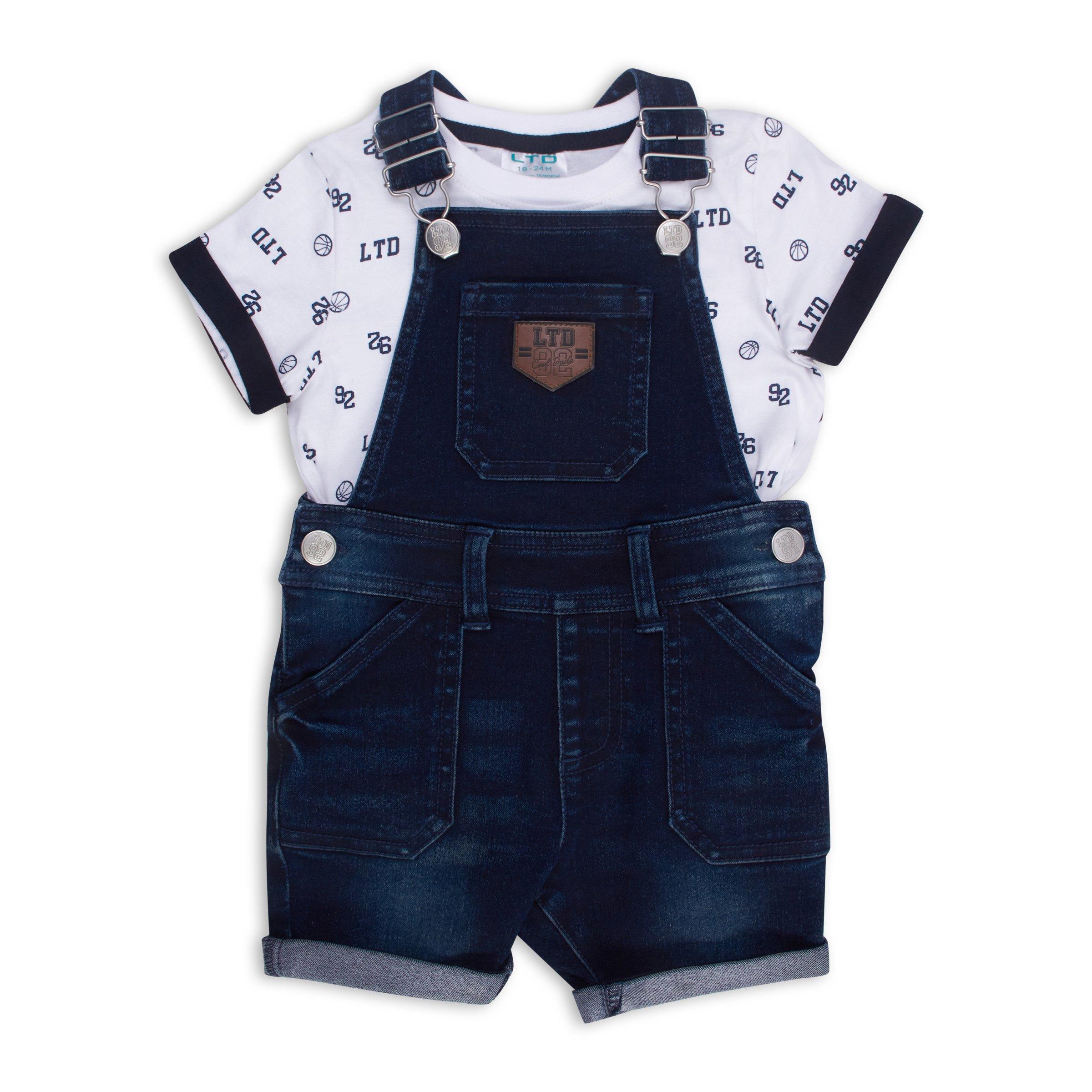 Baby Boy T-shirt & Denim Dungaree Set (3110253) | LTD Kids
