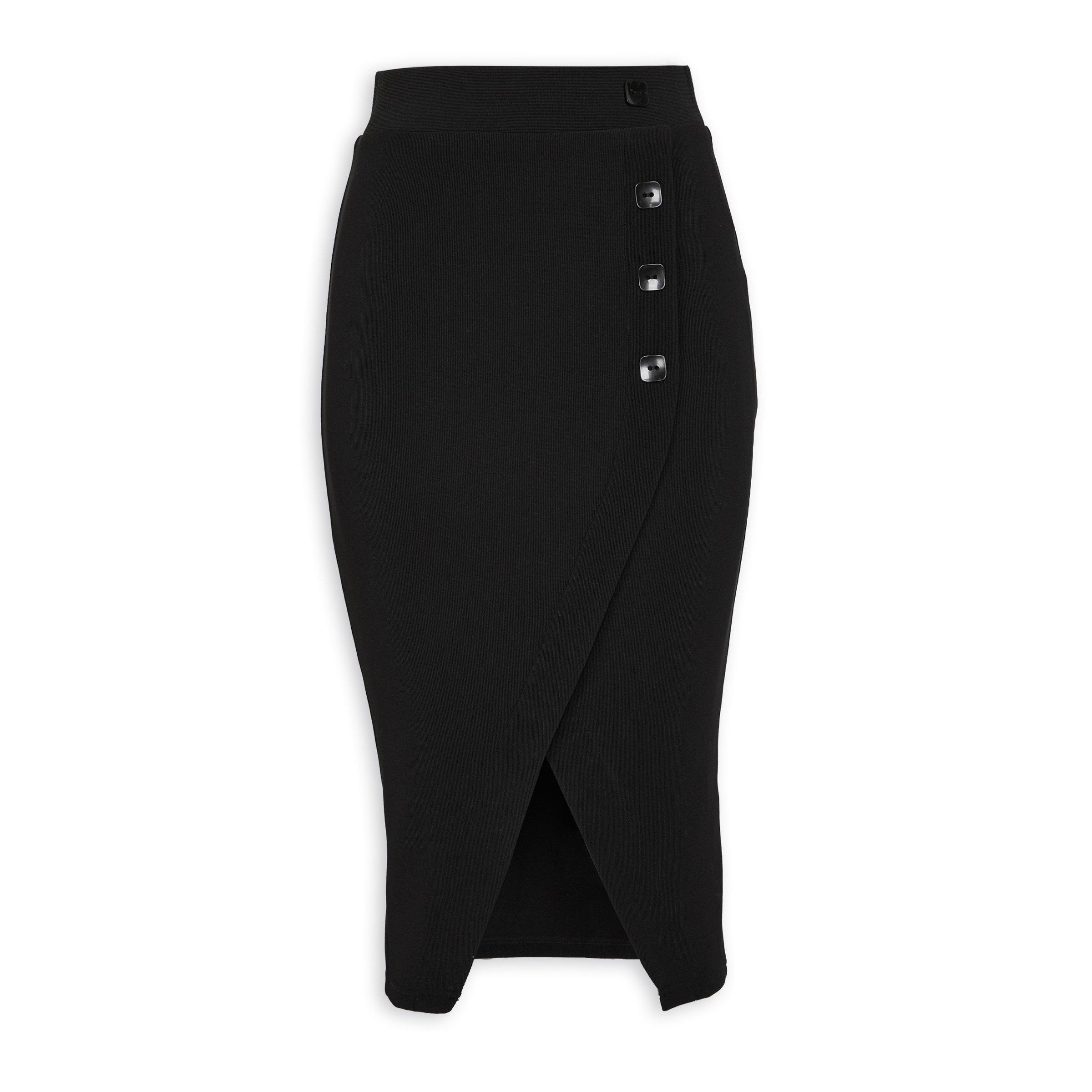 Black Button Detailed Bodycon Skirt (3111107) | Truworths