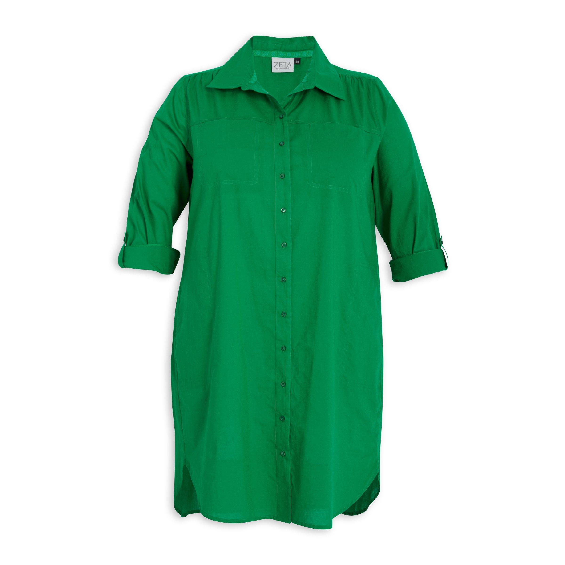 Emerald Green Plus Size Shirt (3111217) | Zeta