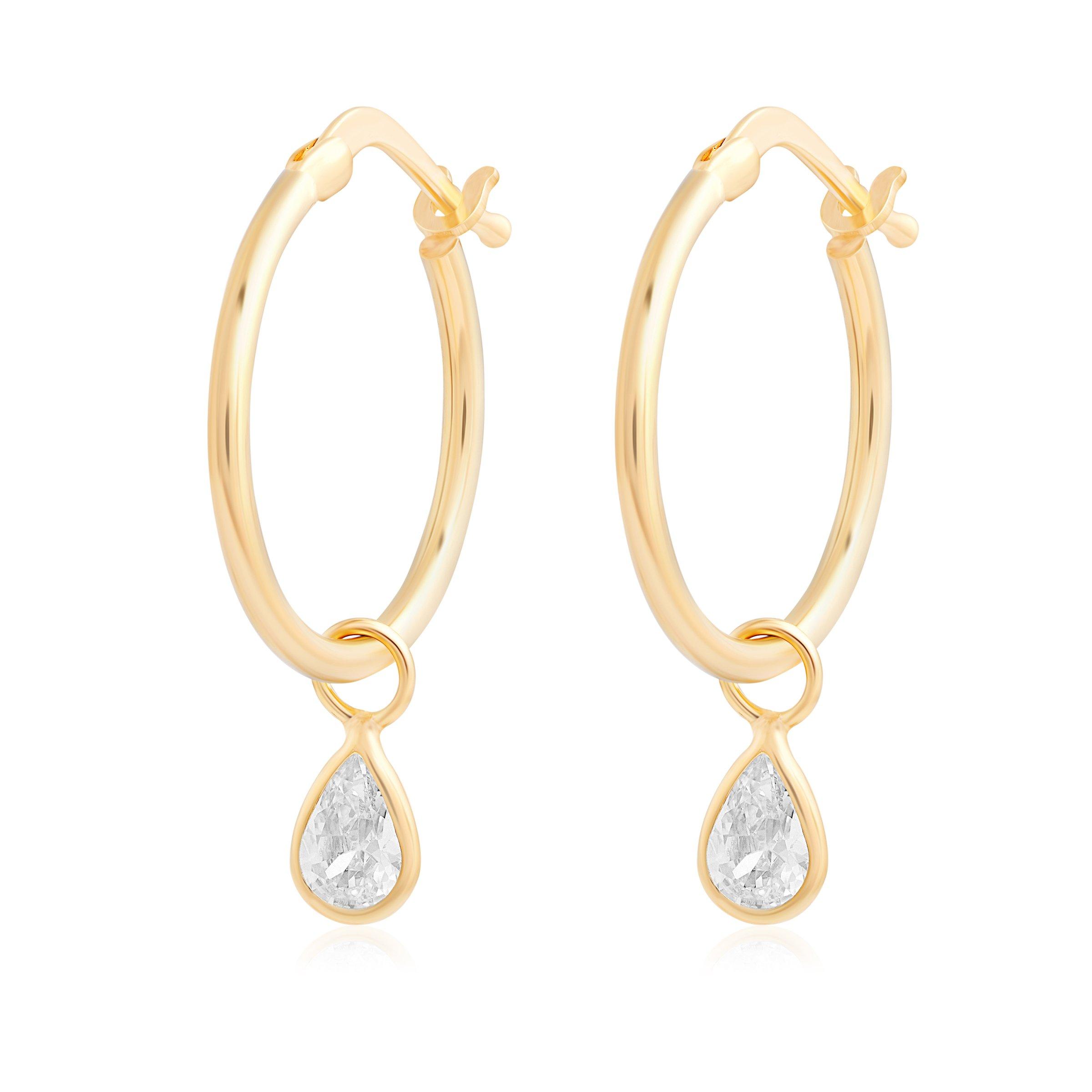 Bonded Gold Stone Drop Bonded Gold Hoop (3112731) | Truworths.co.za