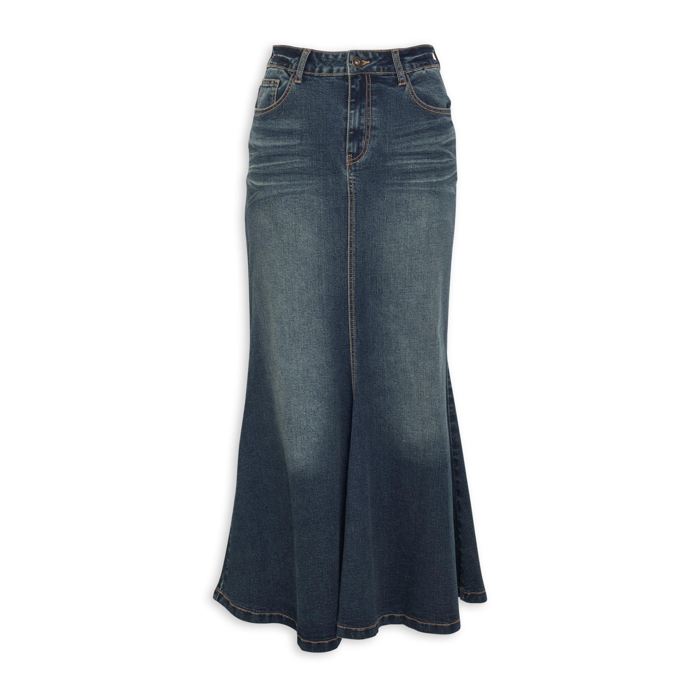 Indigo A-line Denim Skirt (3112897) | Identity