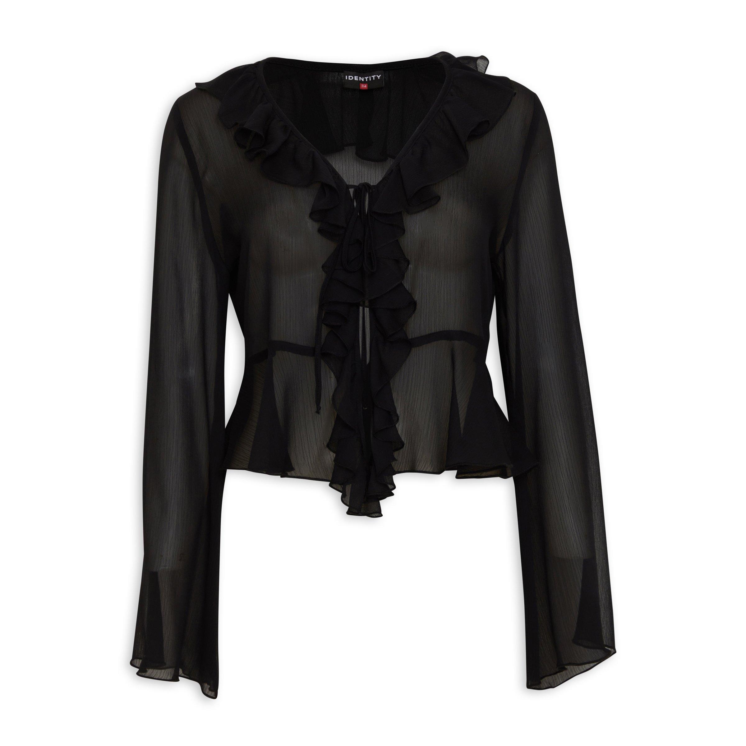 Black Ruffle Blouse (3113192) | Identity