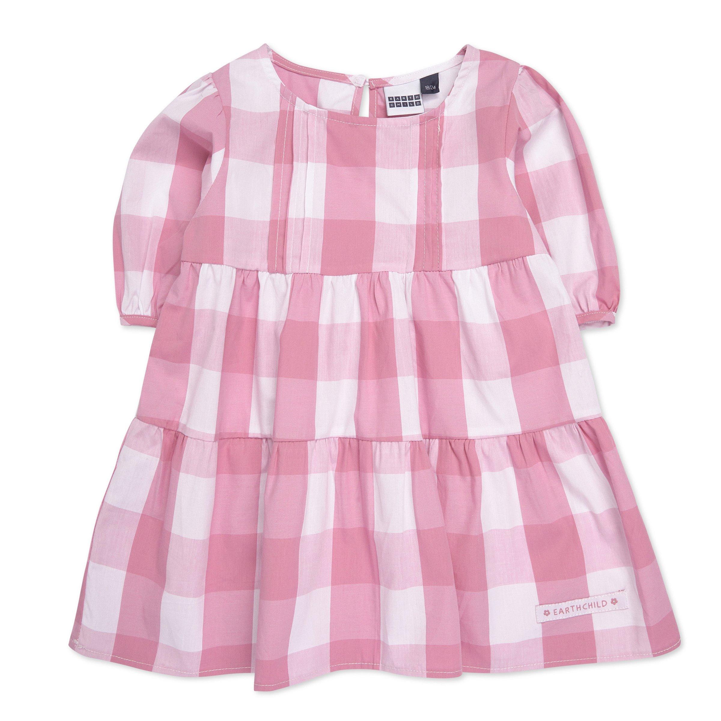 Baby Girl Check Tiered Dress (3113379) | Earthchild