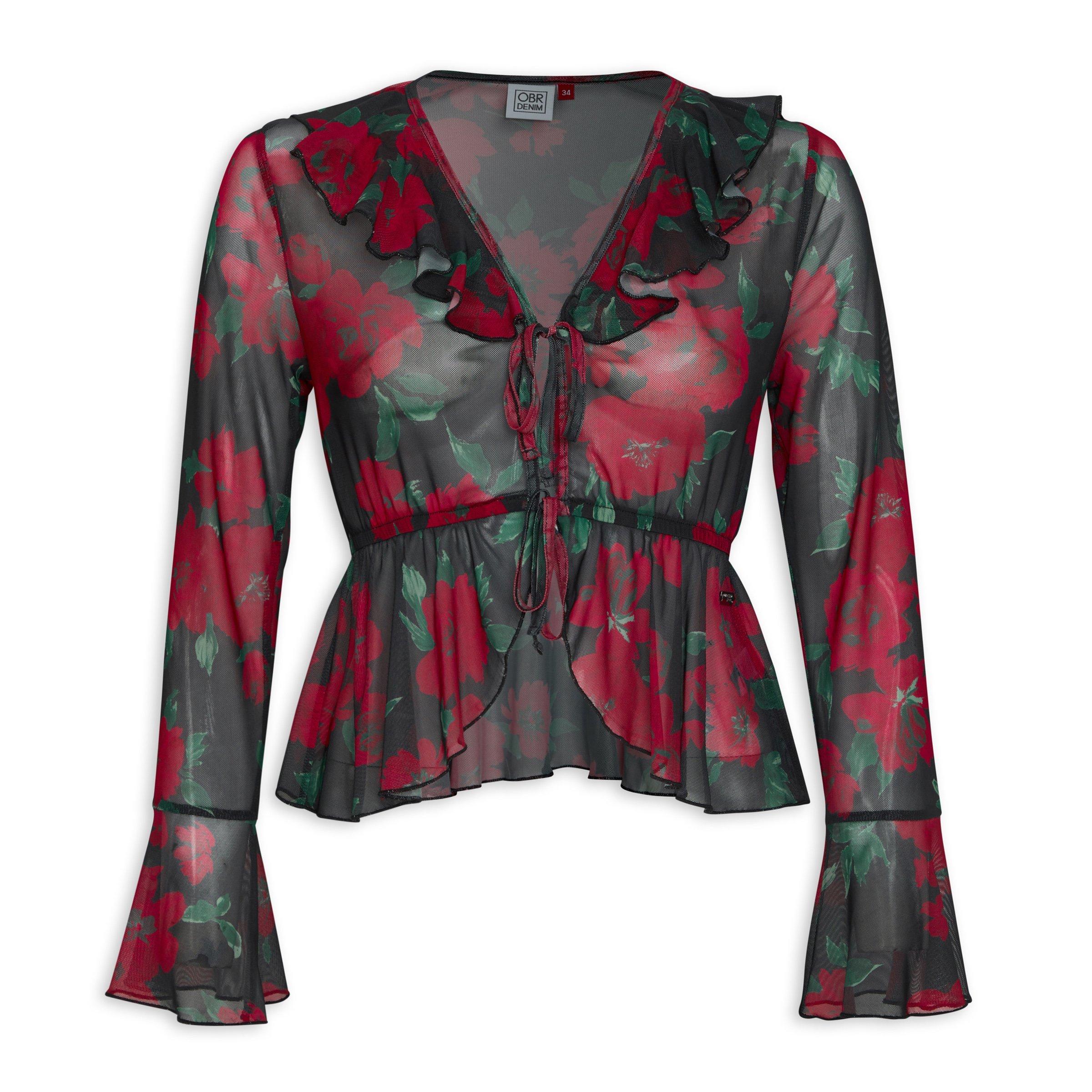 Floral Mesh Cardigan (3113417) OUTBACK RED