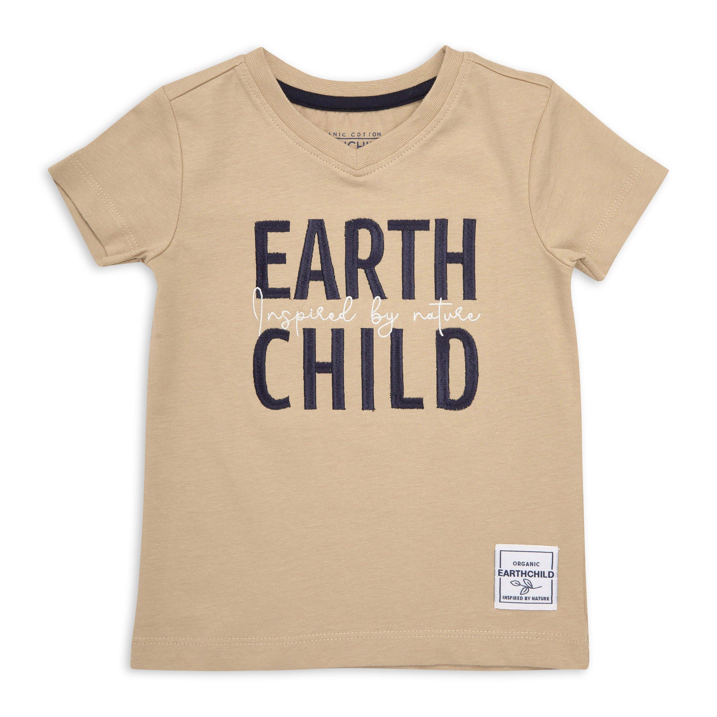 Baby Boy Beige Organic V-neck T-shirt (3113447) | Earthchild