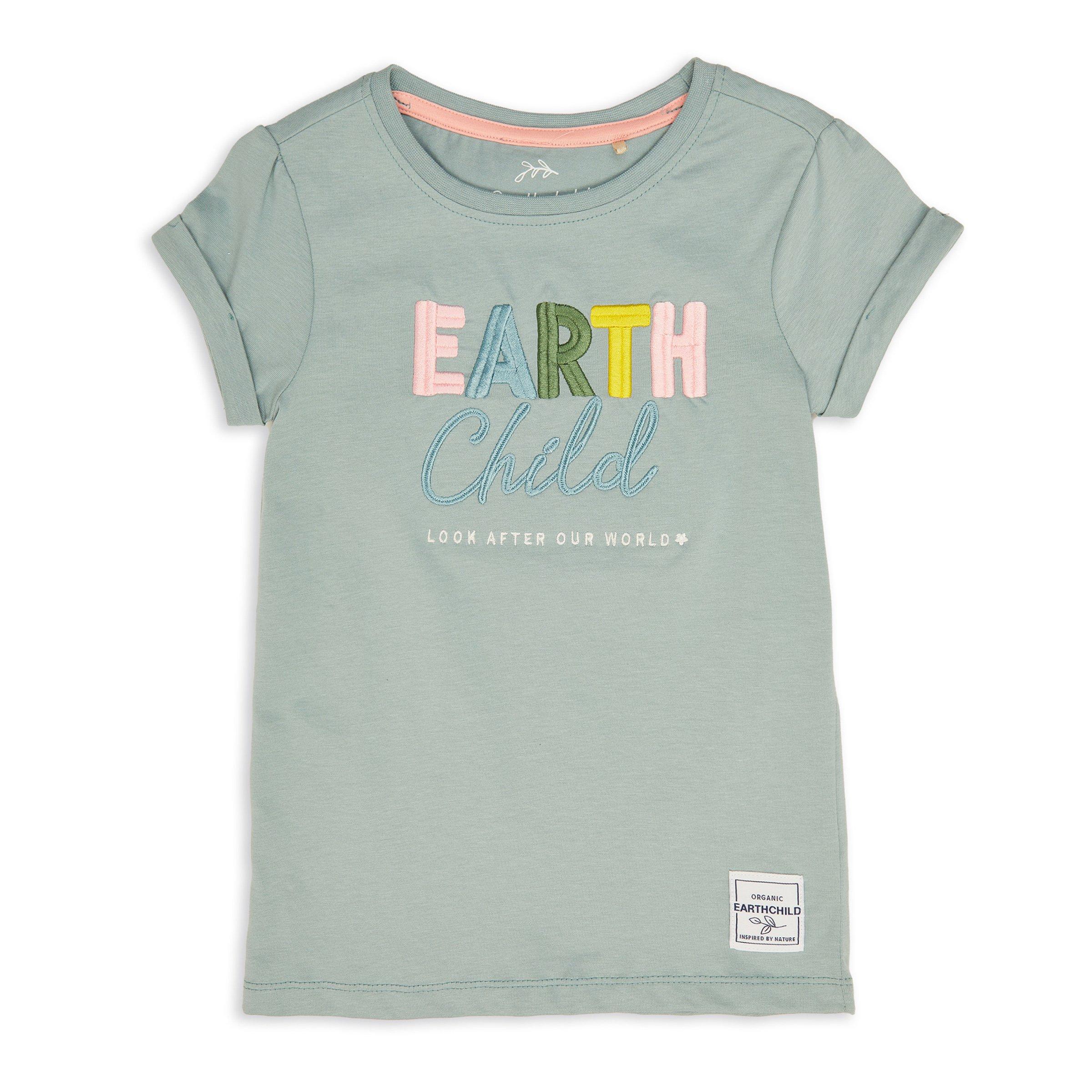 Kid Girl Seafoam Green Organic T-shirt (3113450) | Earthchild