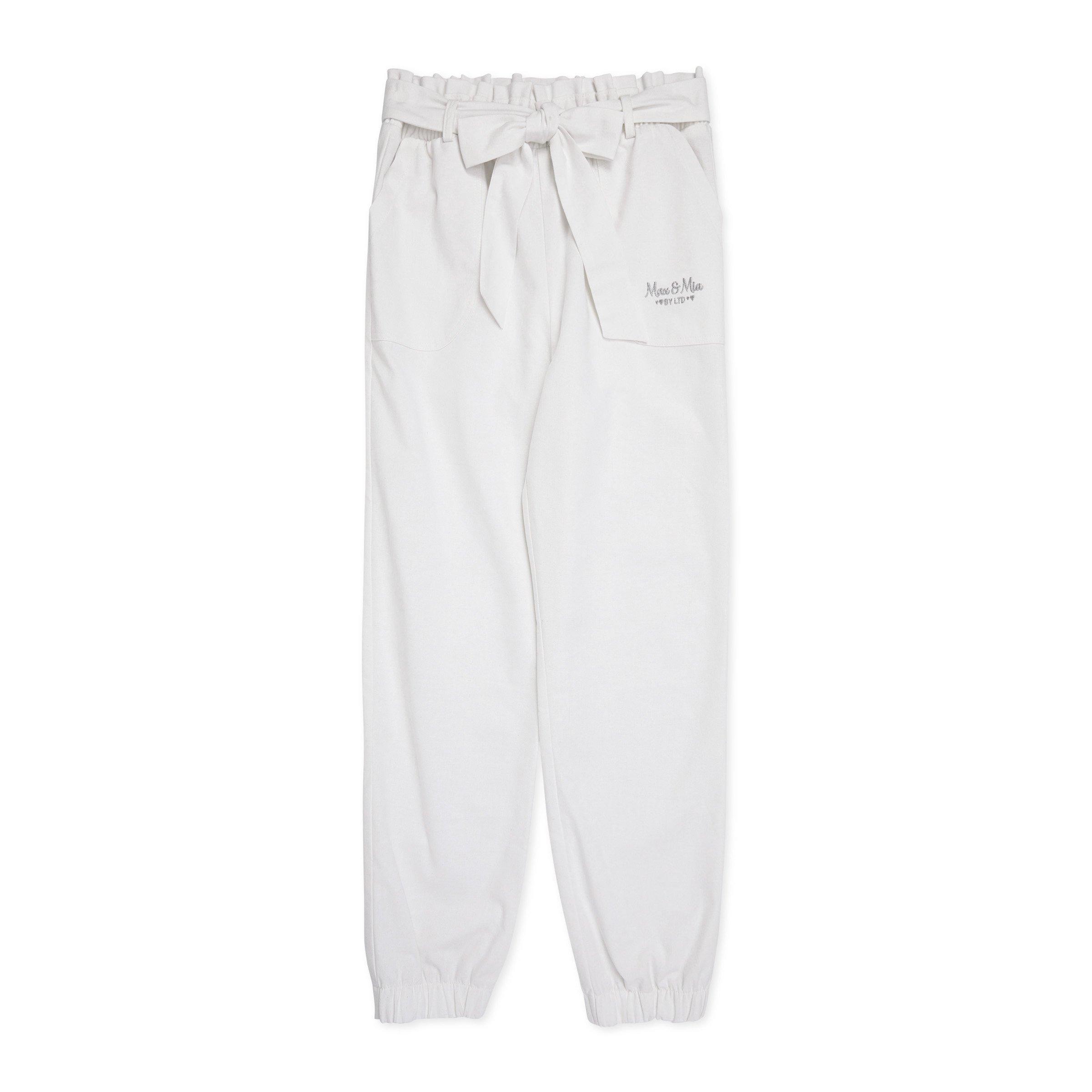 Girls White Cuffed Pants (3113745) | Max & Mia