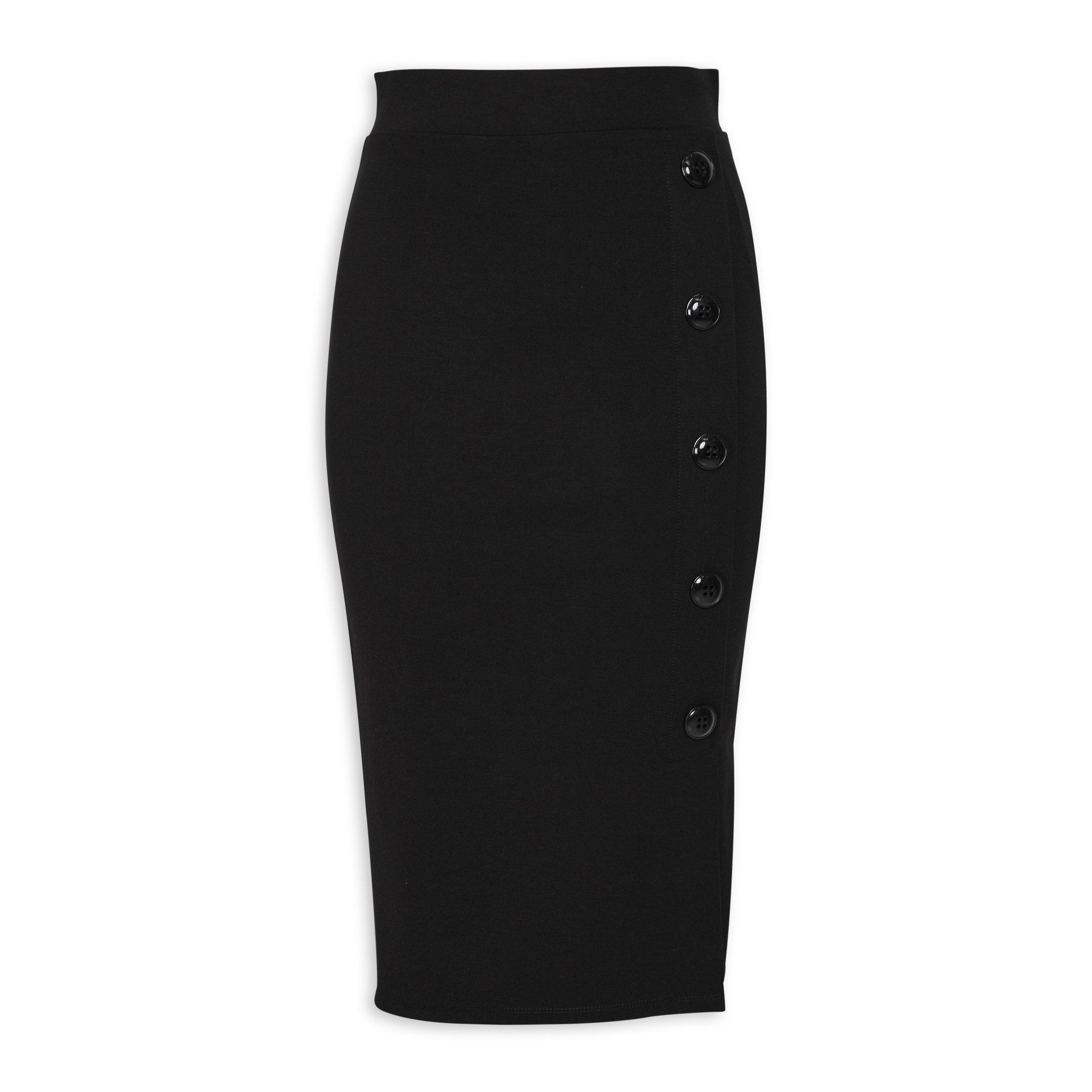 Black Button Detailed Bodycon Skirt (3113983) | Truworths