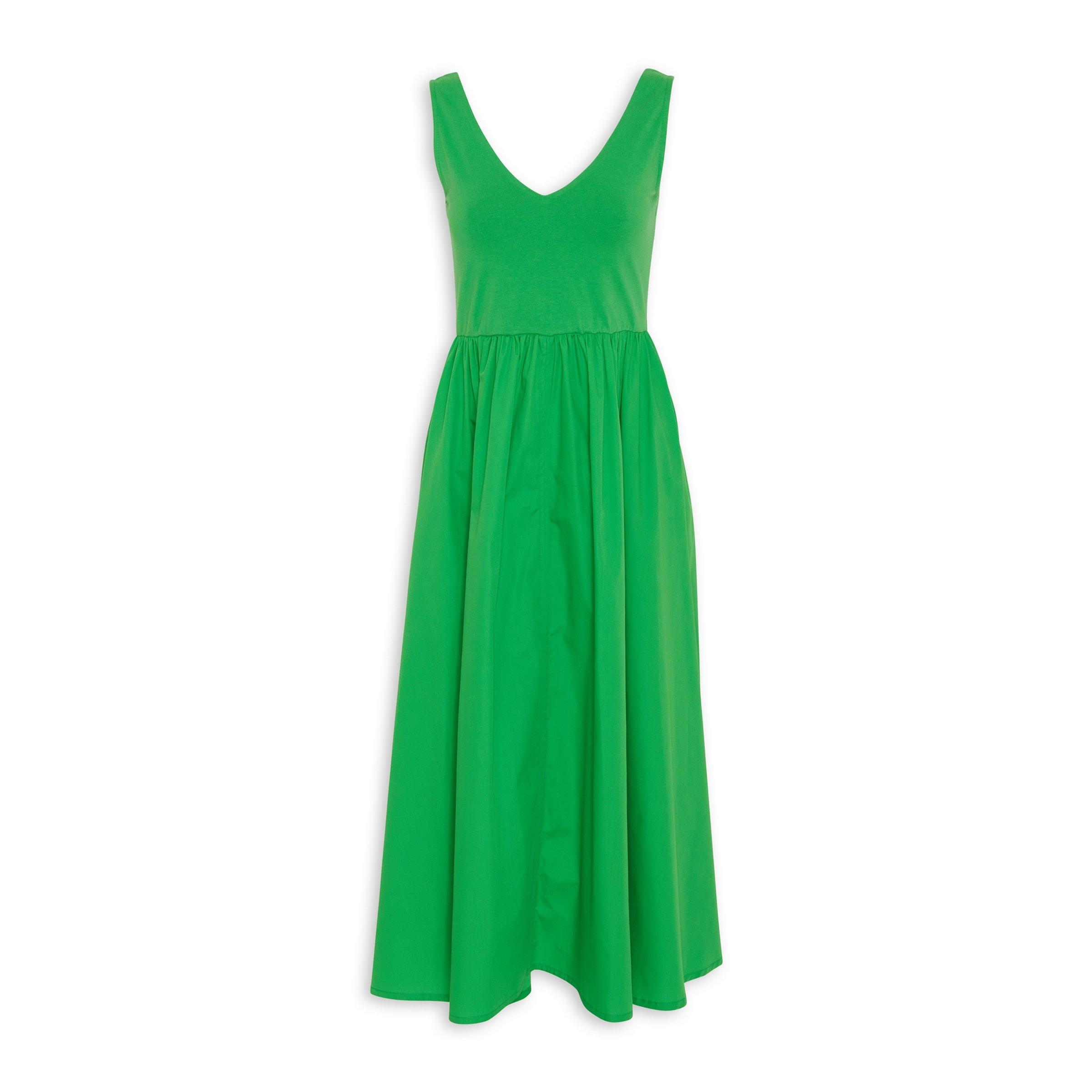 Green Fit & Flare Dress (3114147) | Basix