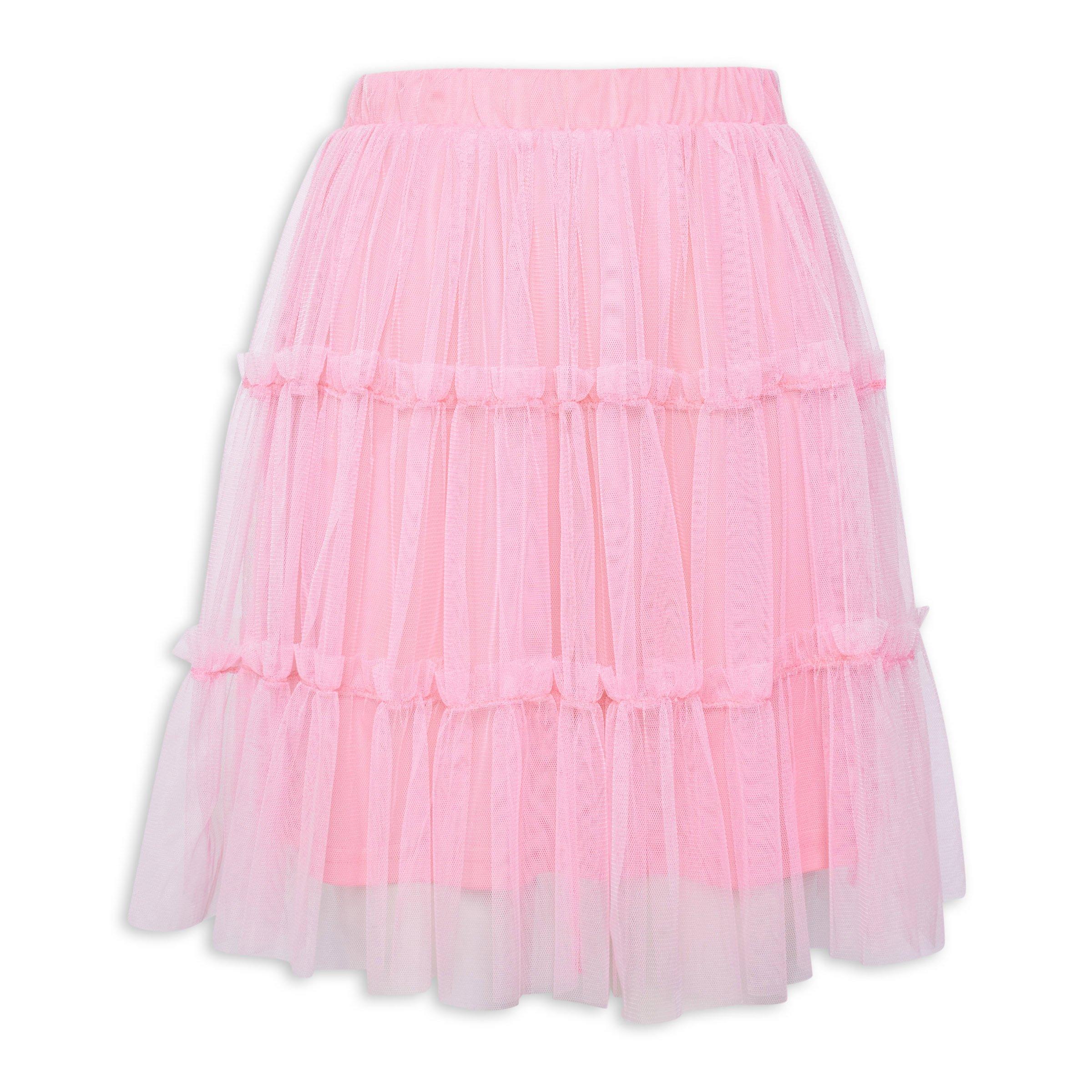 Patterned Tiered Skirt/Dress - Green/Pink
