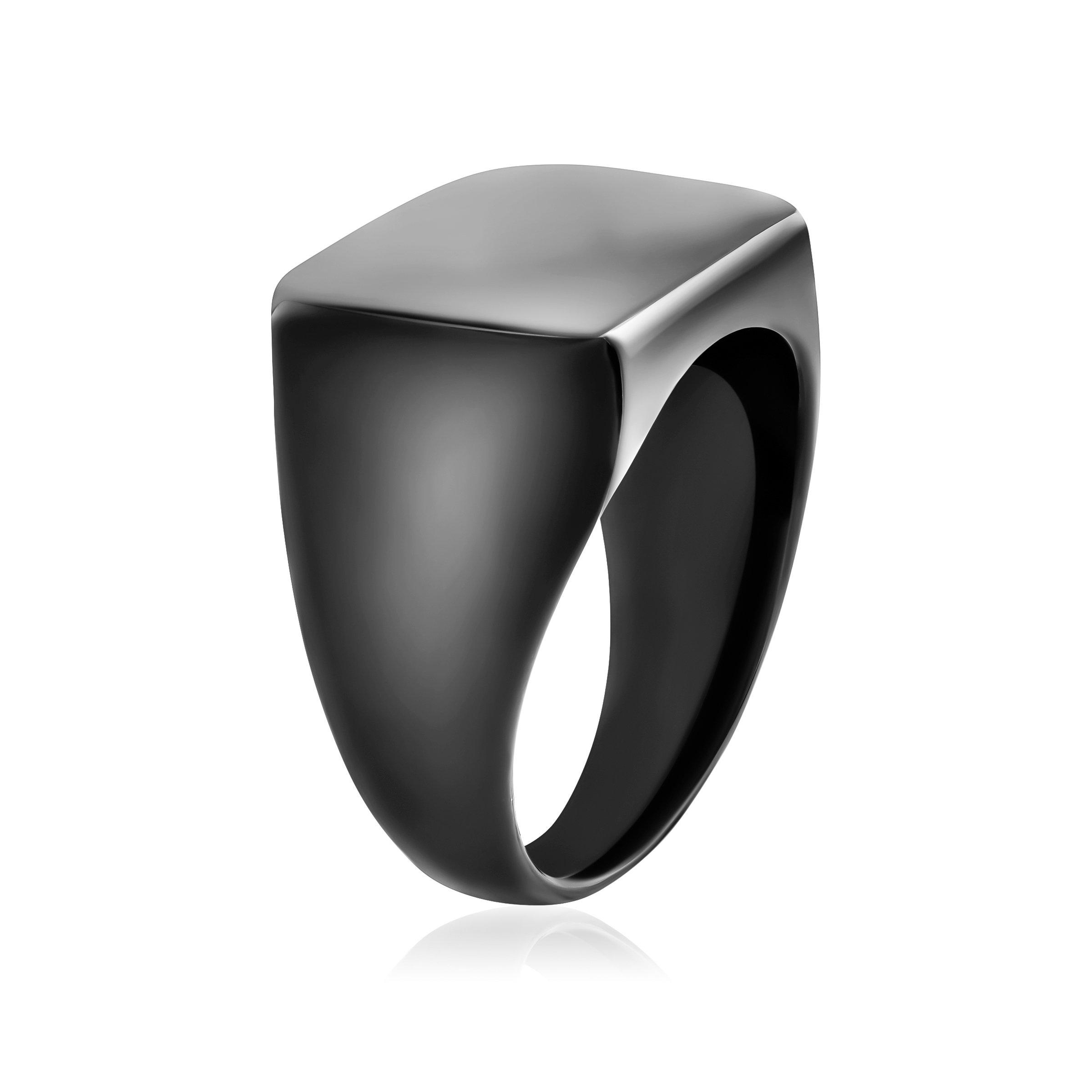 Black Signet Ring (3115196) | Stainless Steel