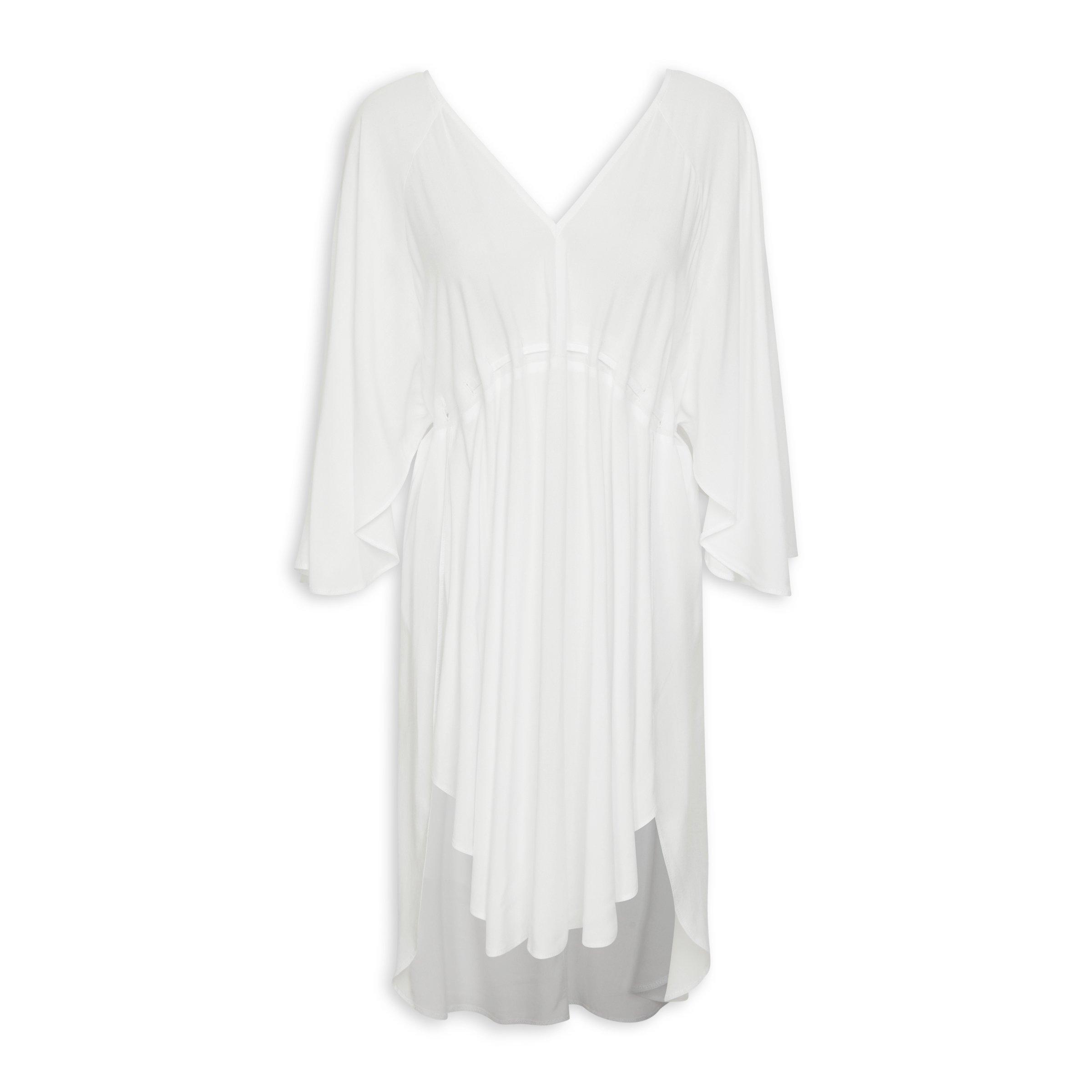 White Long Tie Waist Dress (3115510) | Hey Betty