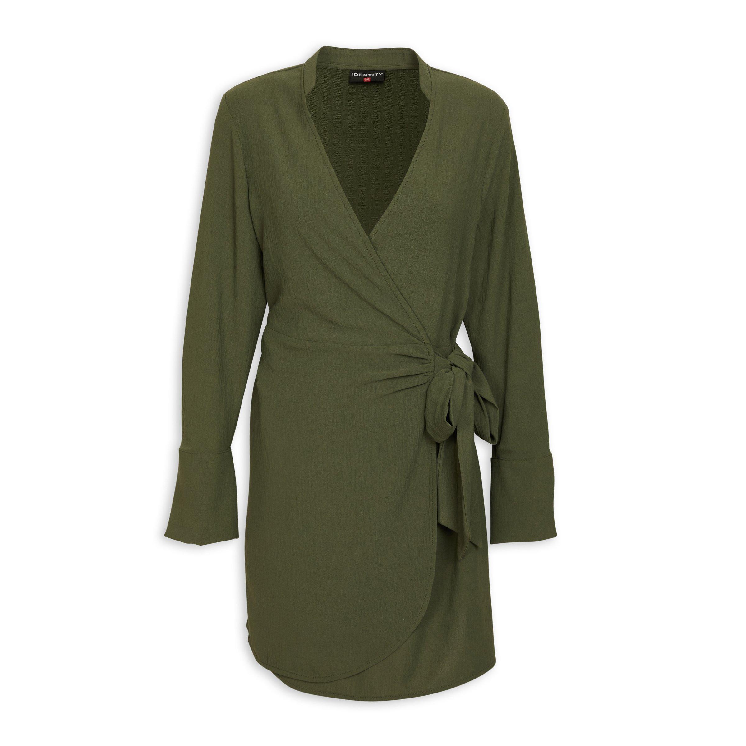 1210677 Green Check Maxi Shirt Dress