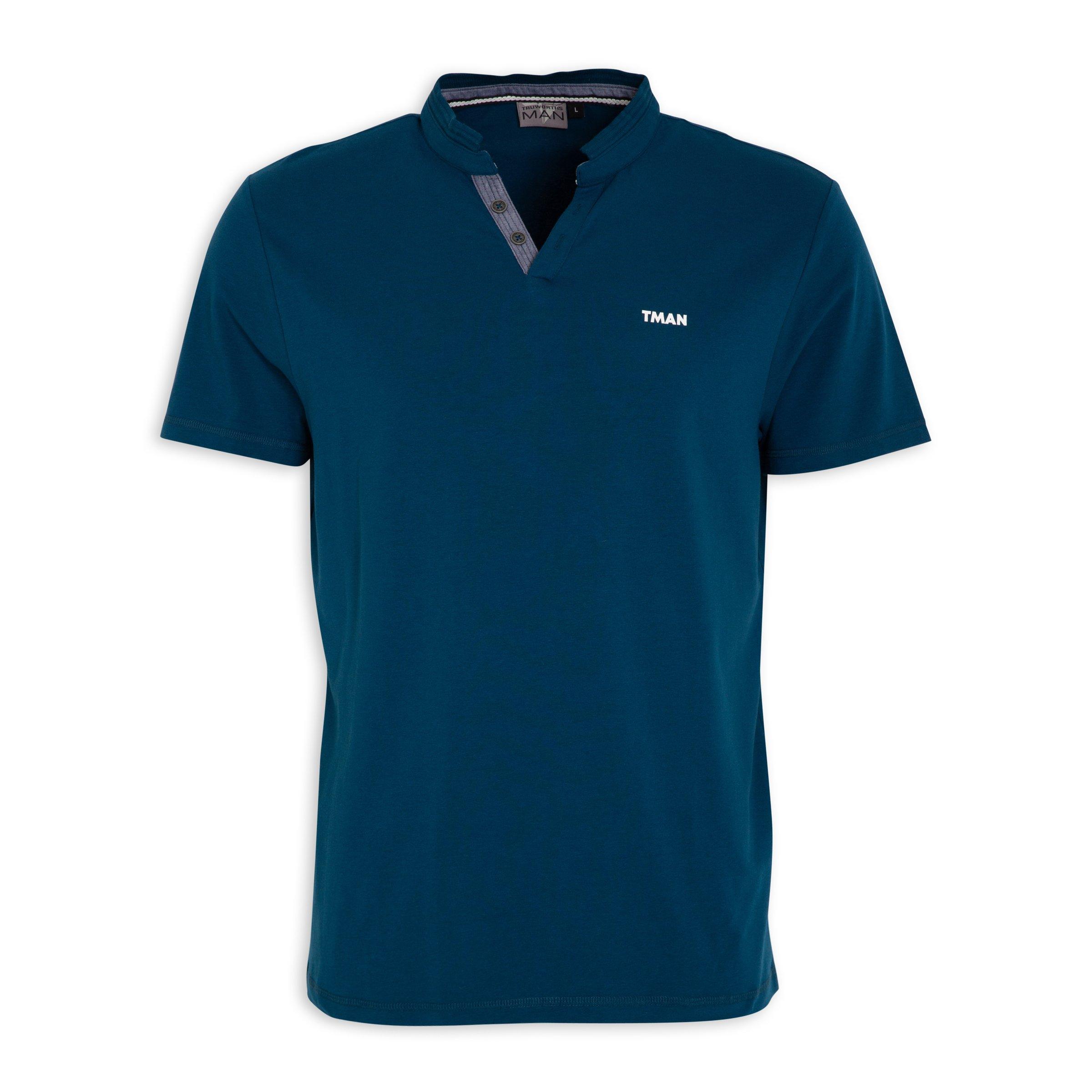 Blue Notch Neck T-shirt (3116705) | Truworths Man