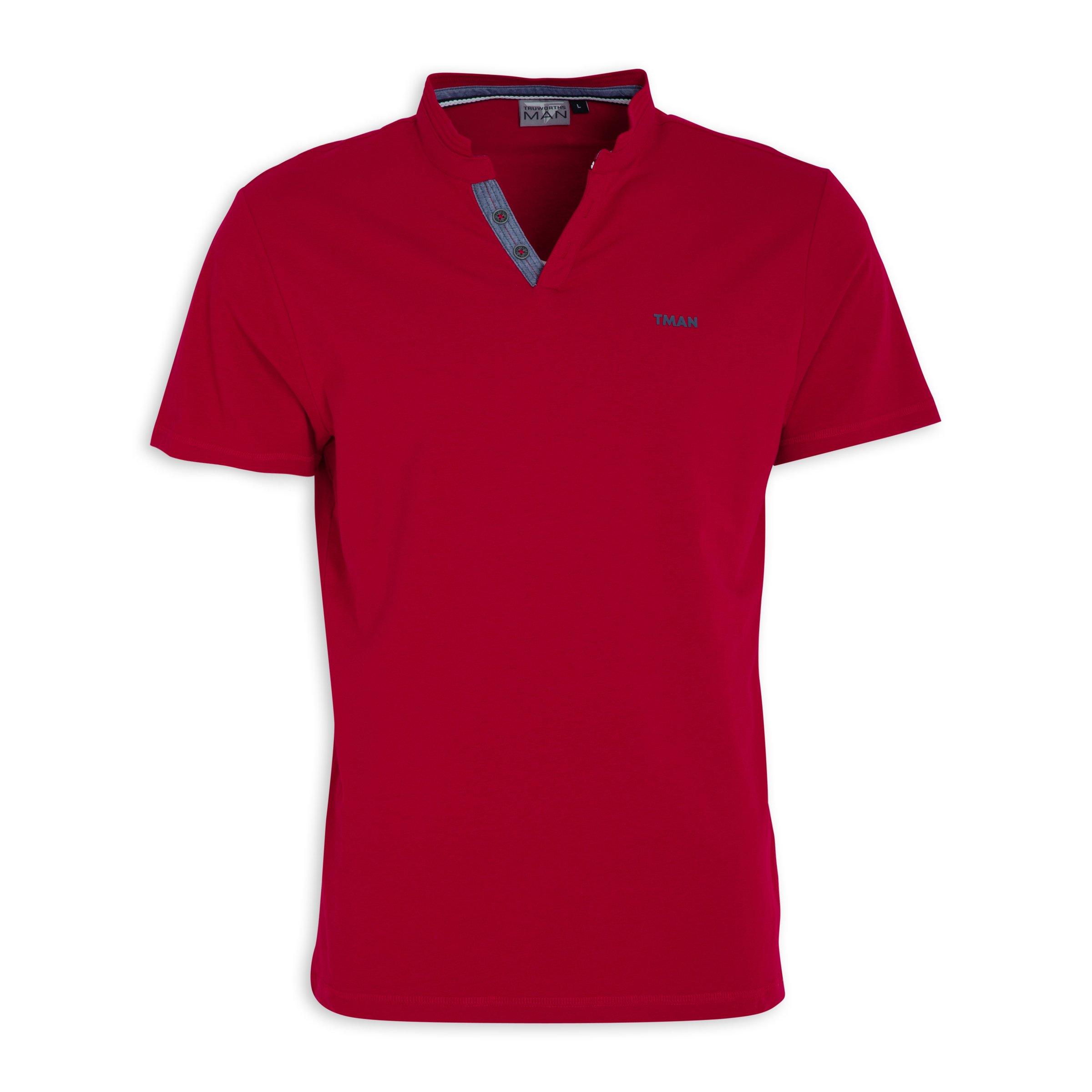 Red Notch Neck T-shirt (3116706) | Truworths Man