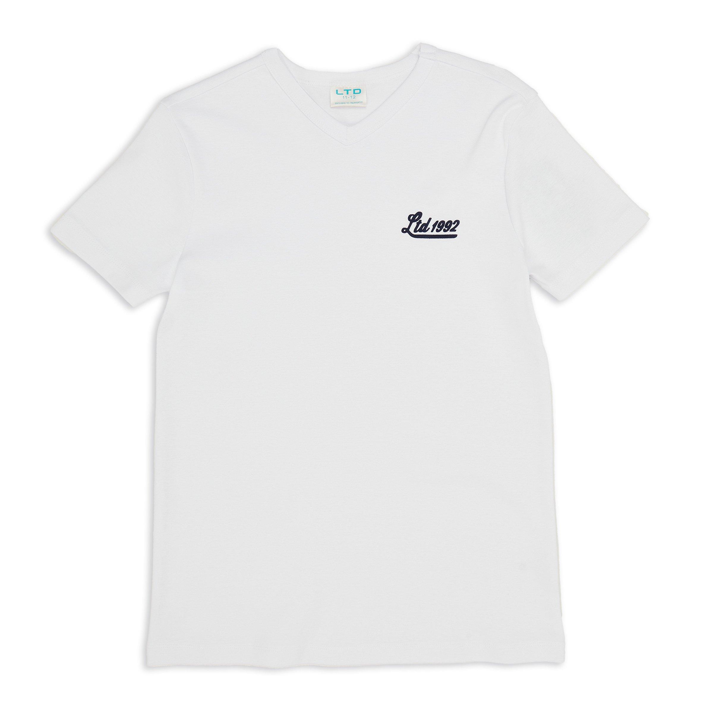 Boys White Vneck Tshirt (3117125) LTD Kids