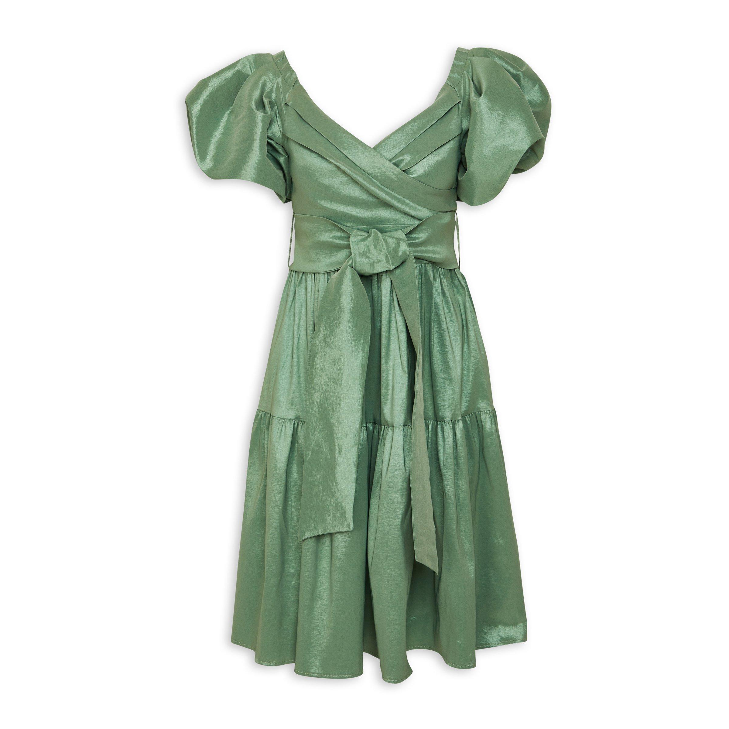 Sage Green Fit & Flare Dress (3117547) | Emily Moon