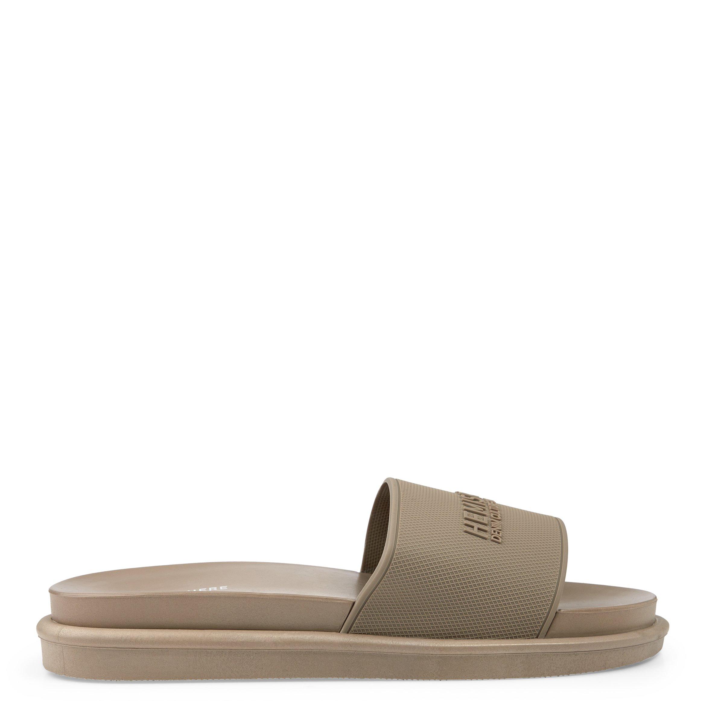 womens taupe slides