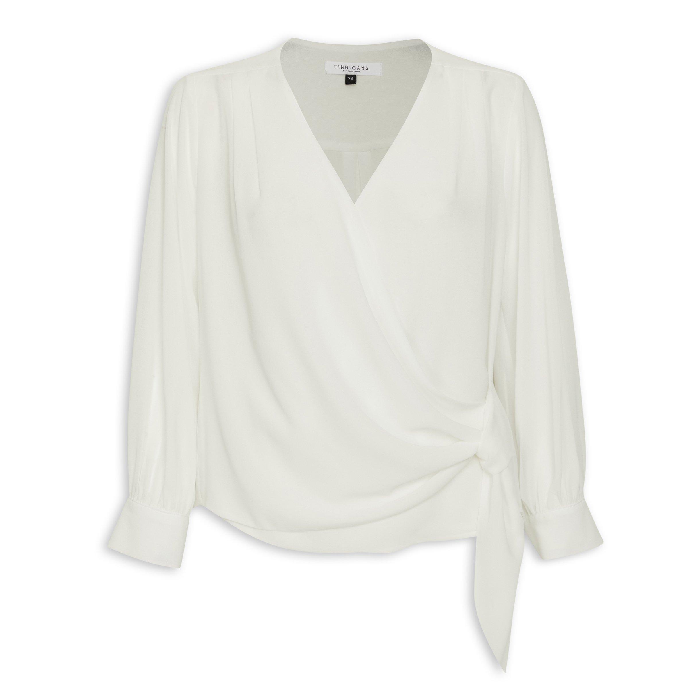 Off White Wrap Blouse (3118066) | Finnigans