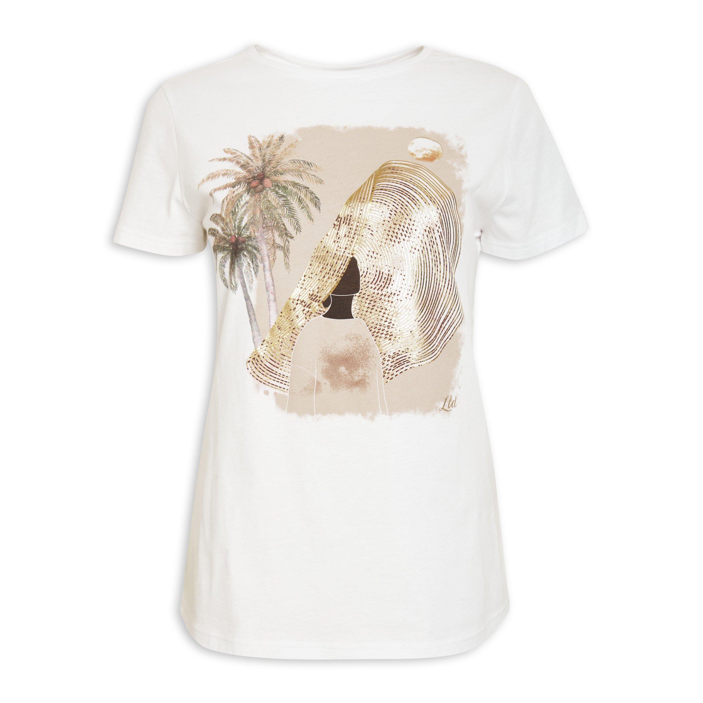 White Graphic T-shirt (3118336) | LTD Woman