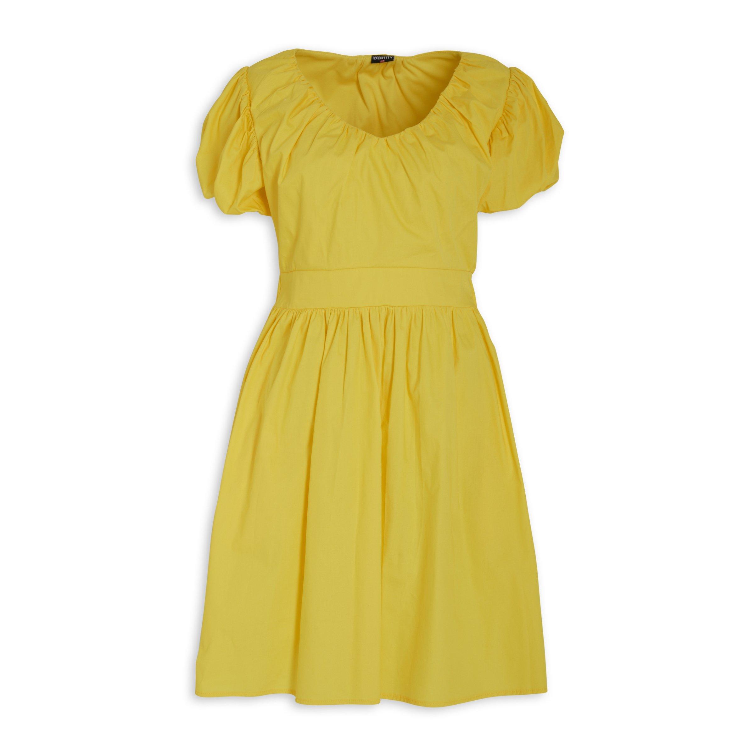 Yellow Puff Sleeve Dress 3118565 Identity