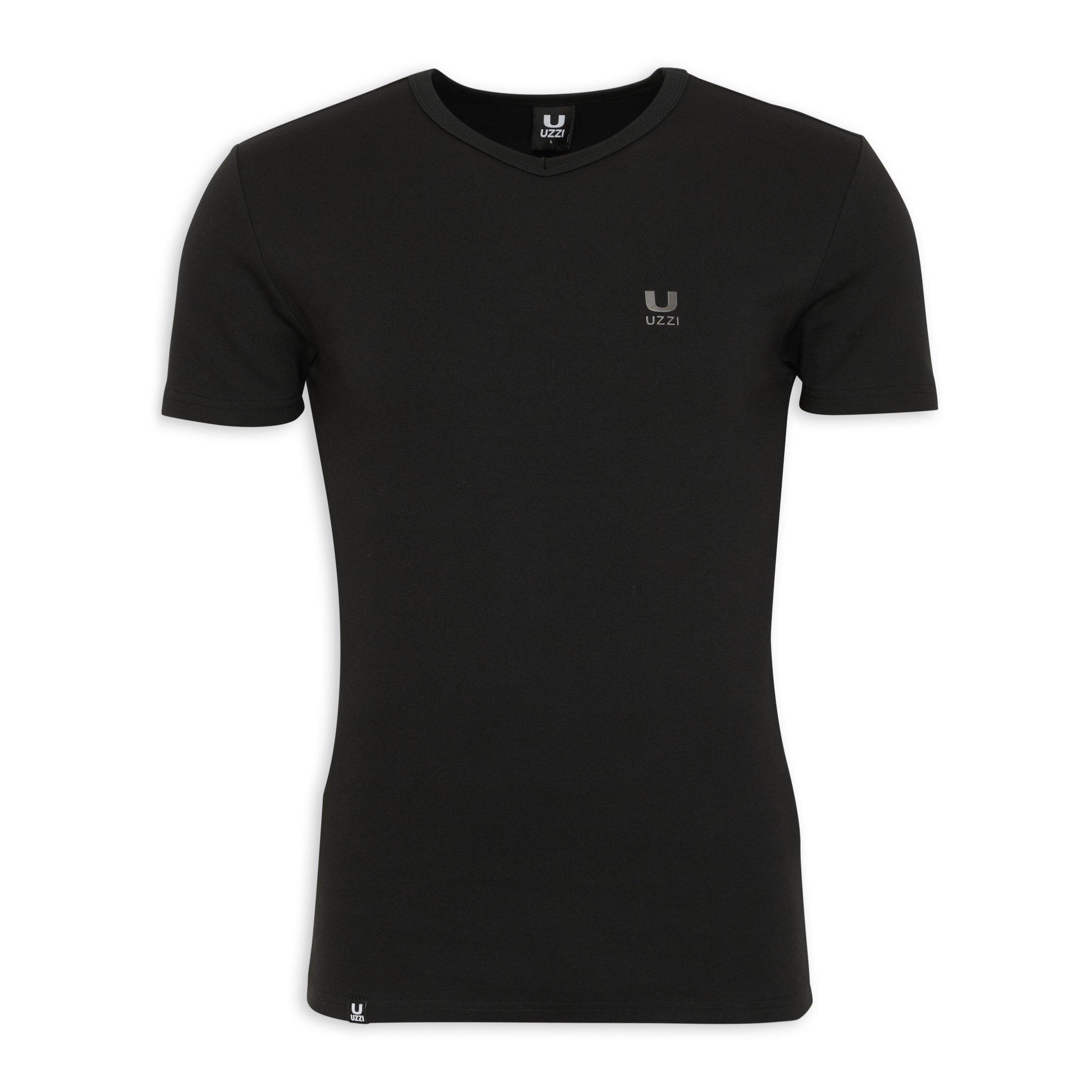 Black V-neck T-shirt (3118932) | UZZI