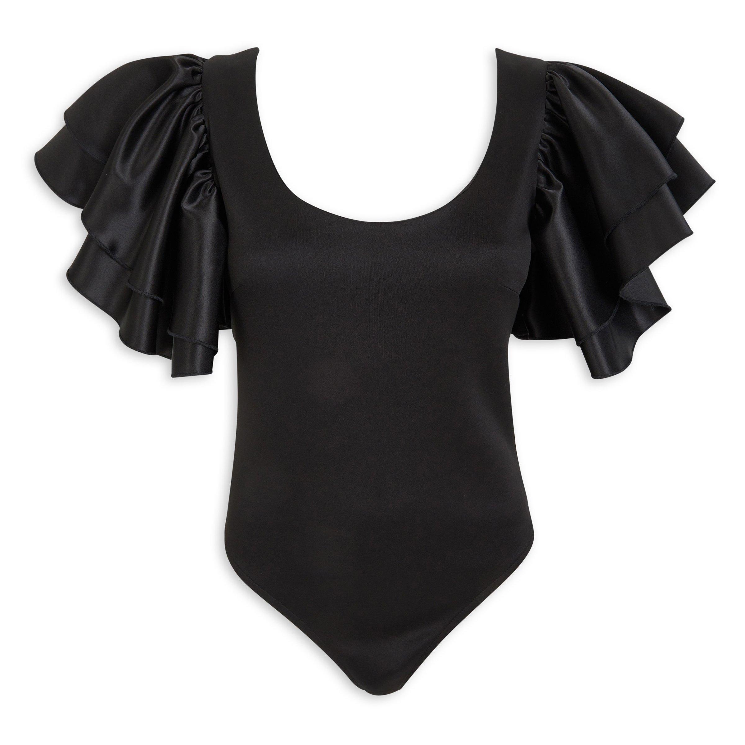 Black Ruffle Bodysuit (3118992) | Essence