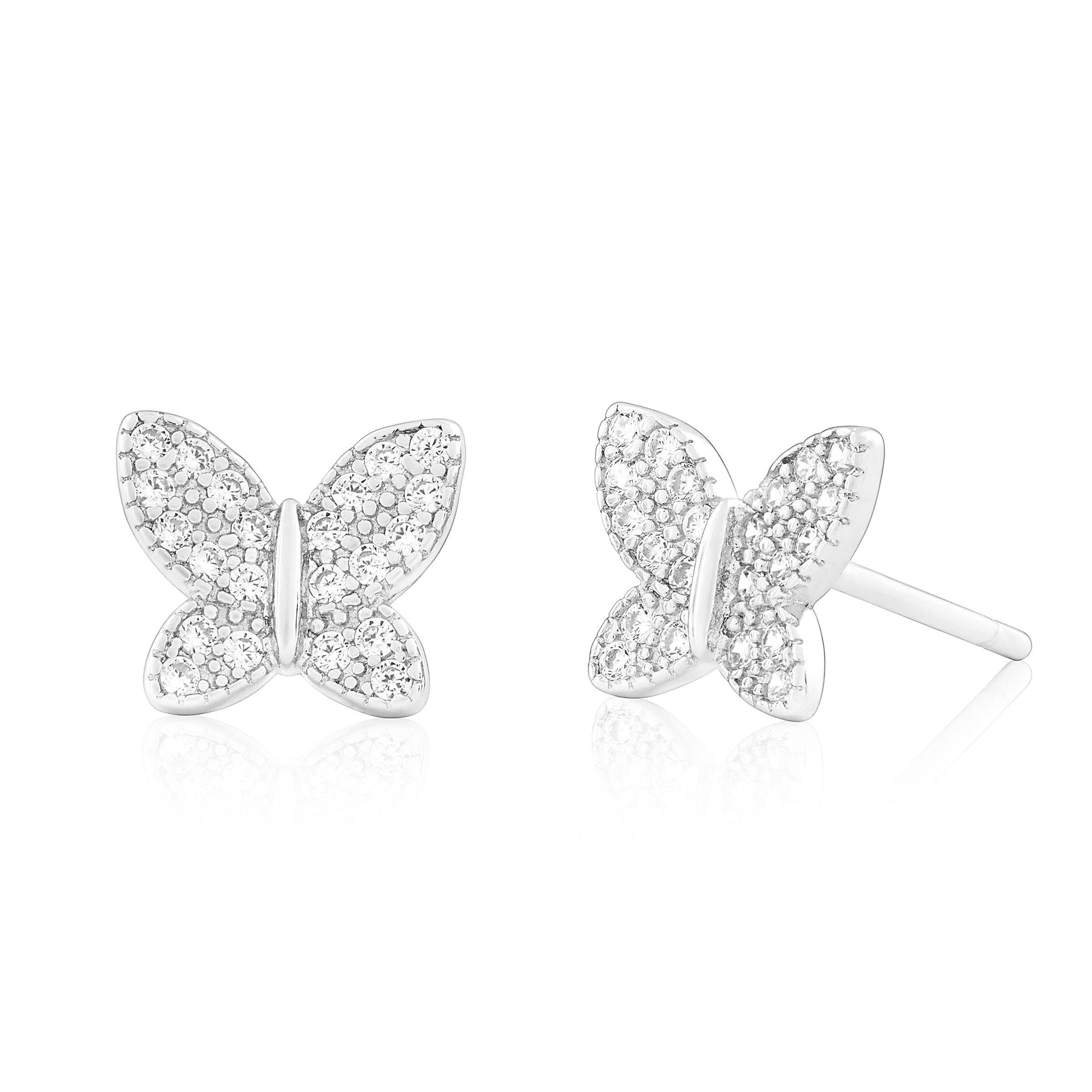 Small Pave Butterfly Studs (3119215) | Sterling Silver