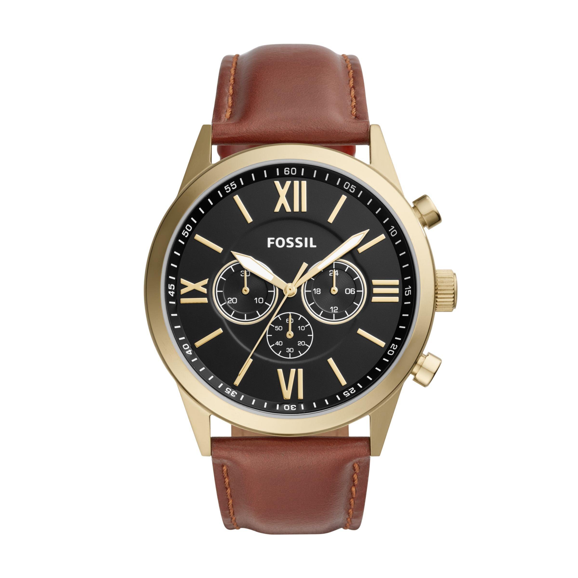 Brown Flynn Leather Watch (3119436) | Fossil
