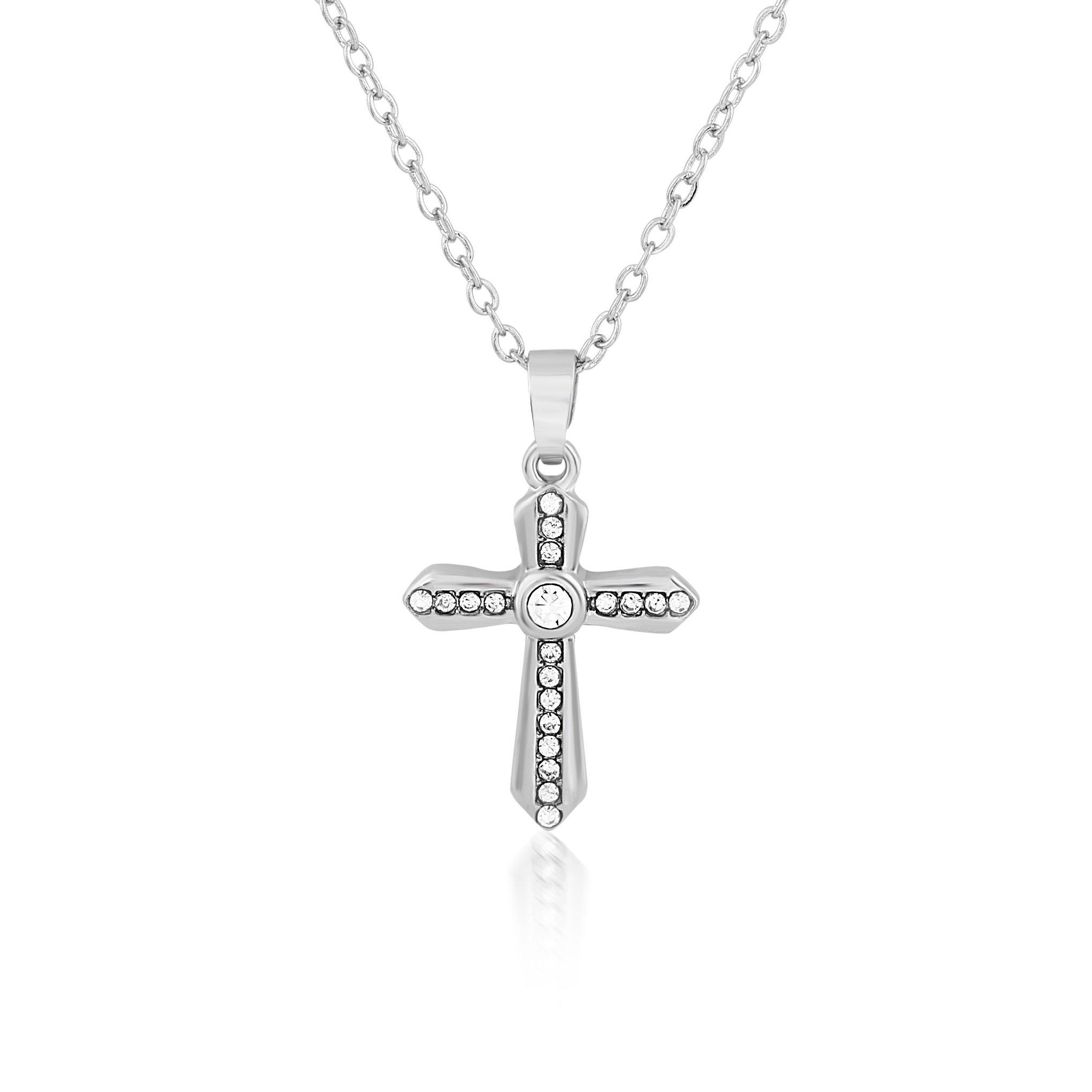 Centre Stone Cross Pendant (3119490) | Sparkle