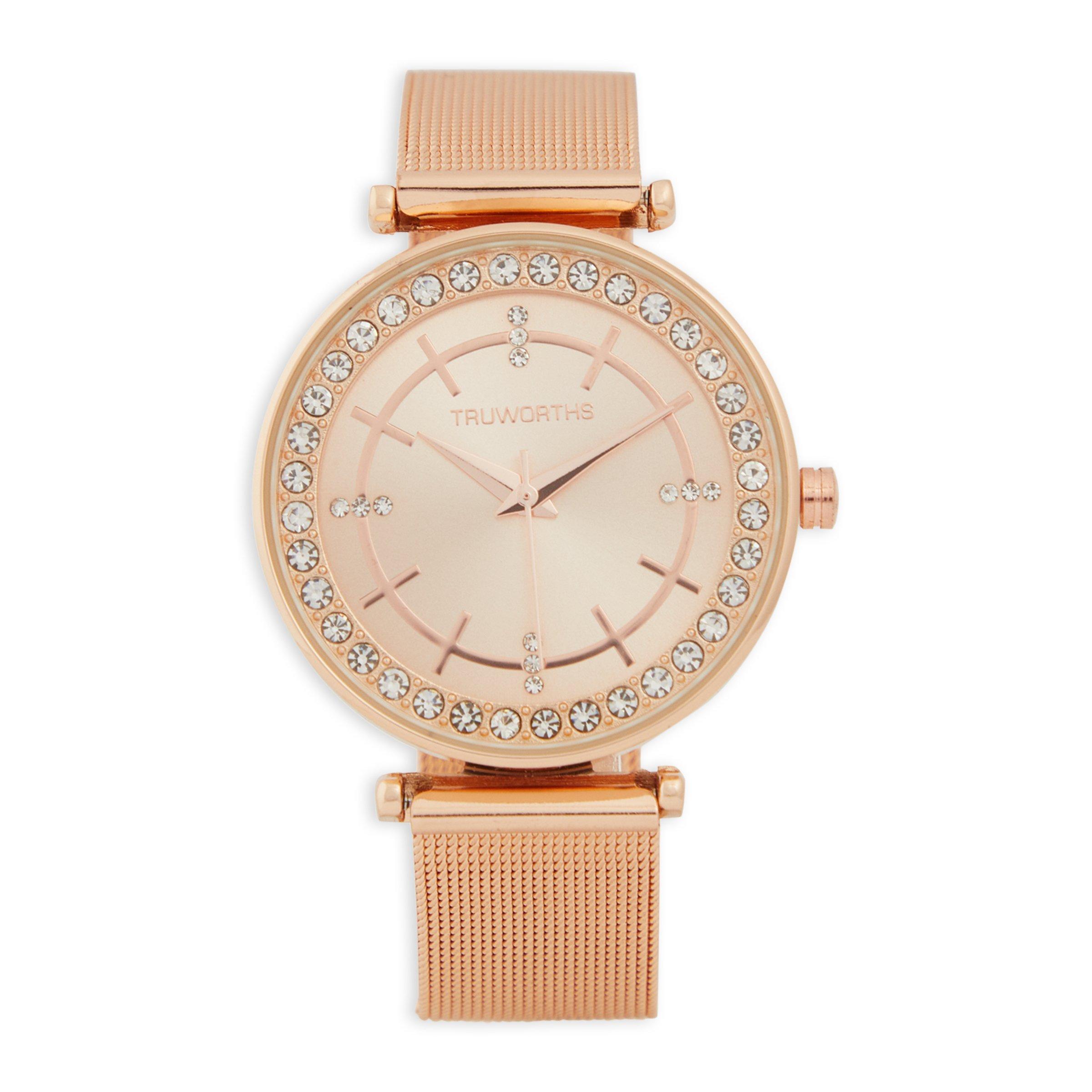 Rose Gold Mesh Strap Watch (3119568) | Truworths