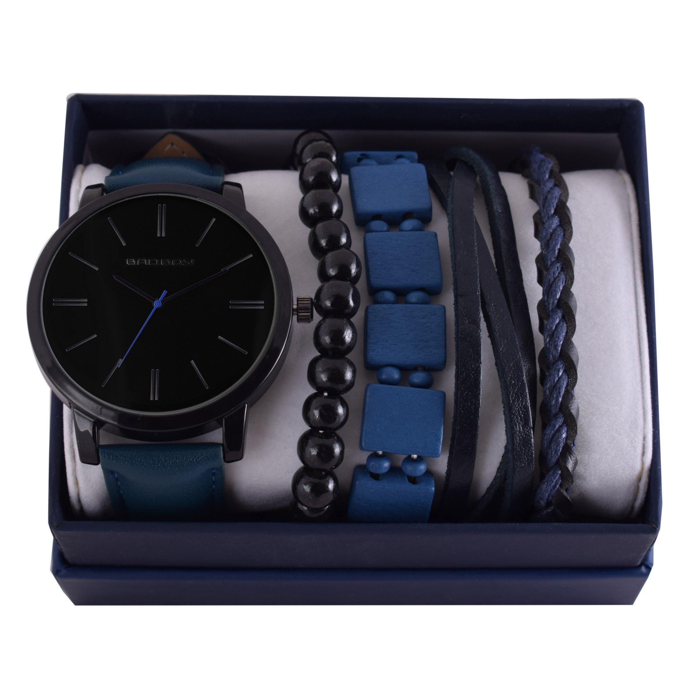 Blue and Black Watch Bracelet Set (3119899) | Bad Boy