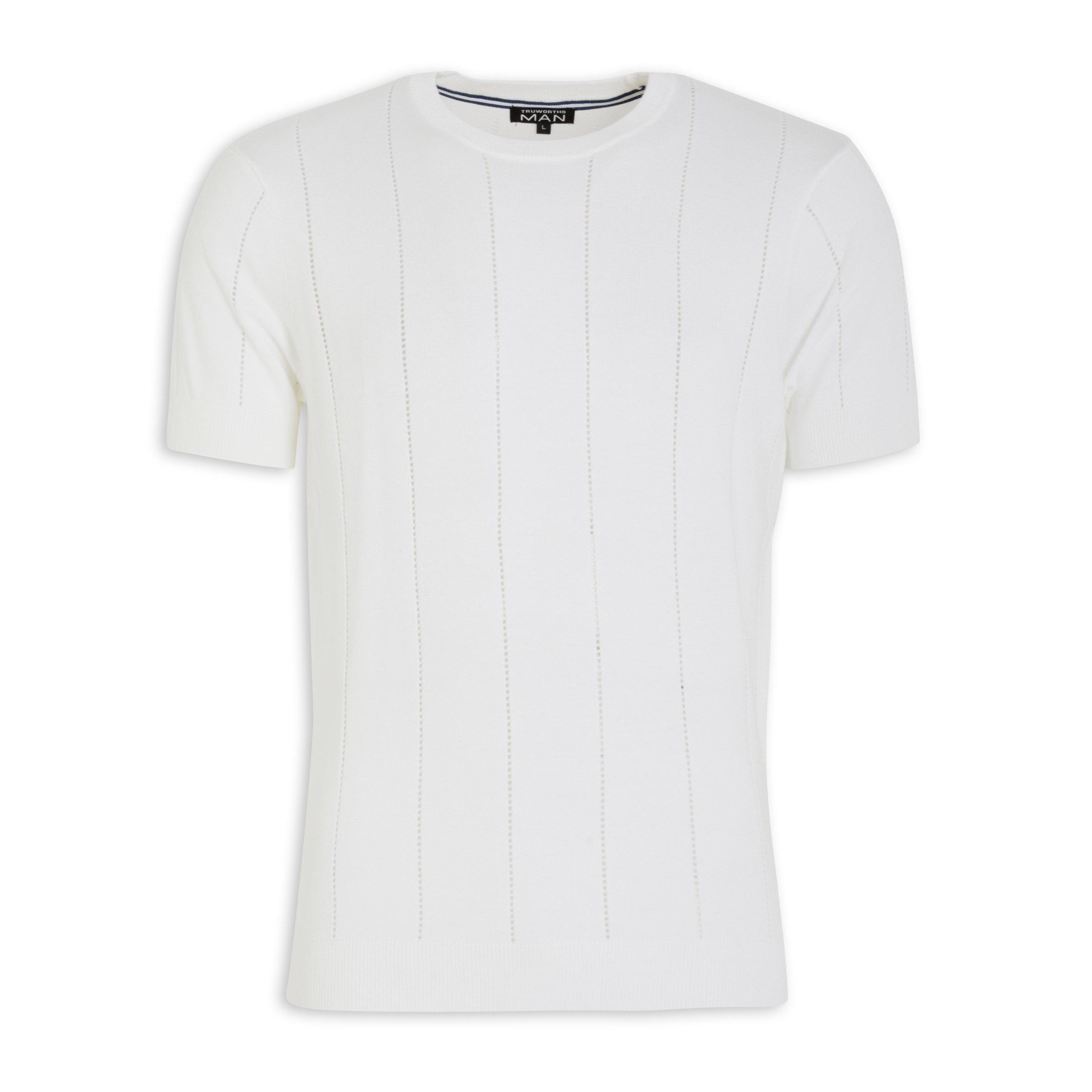 Off White Short Sleeve Sweater (3120100) | Truworths Man