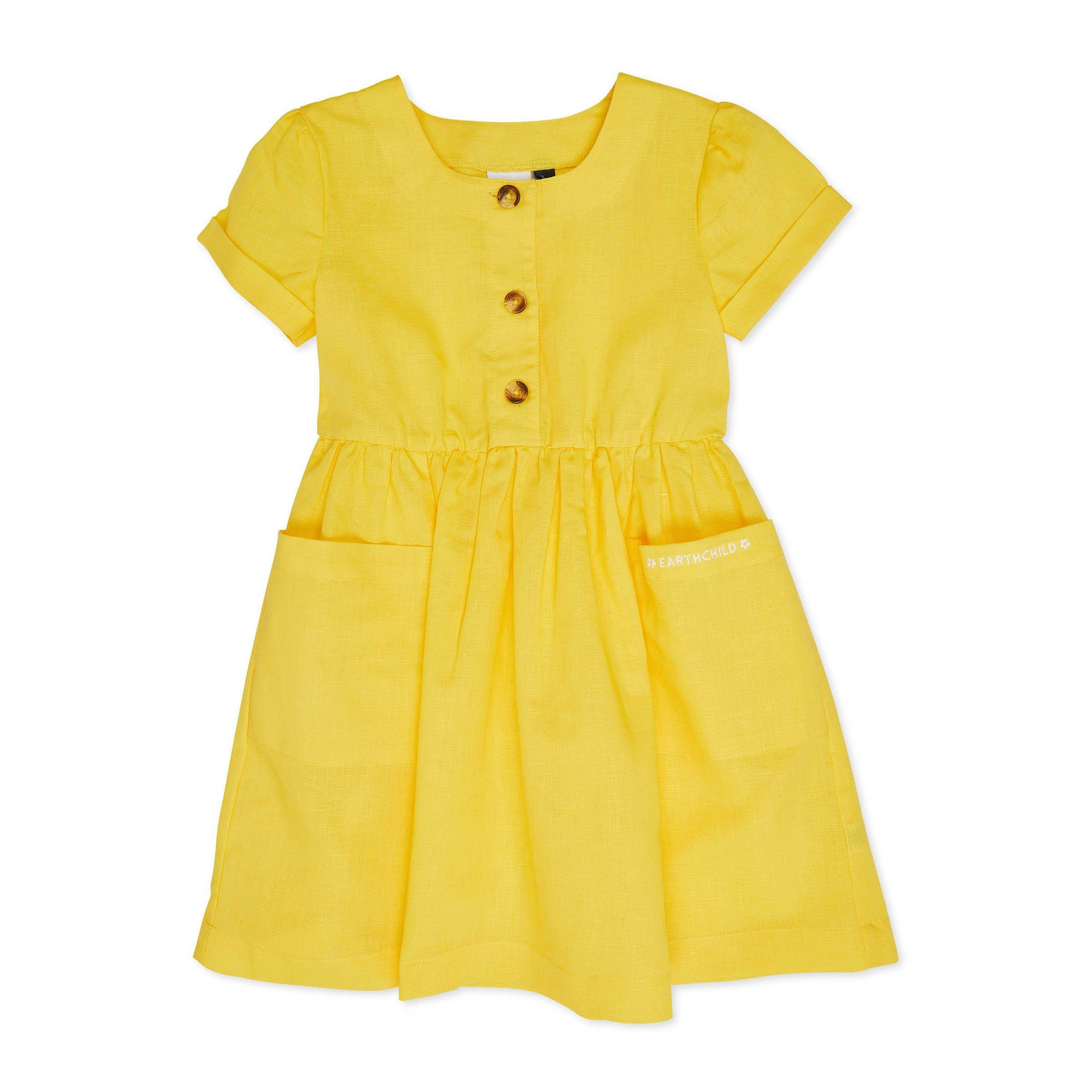 Kid Girl Yellow Fit & Flare Dress (3120484) | Earthchild