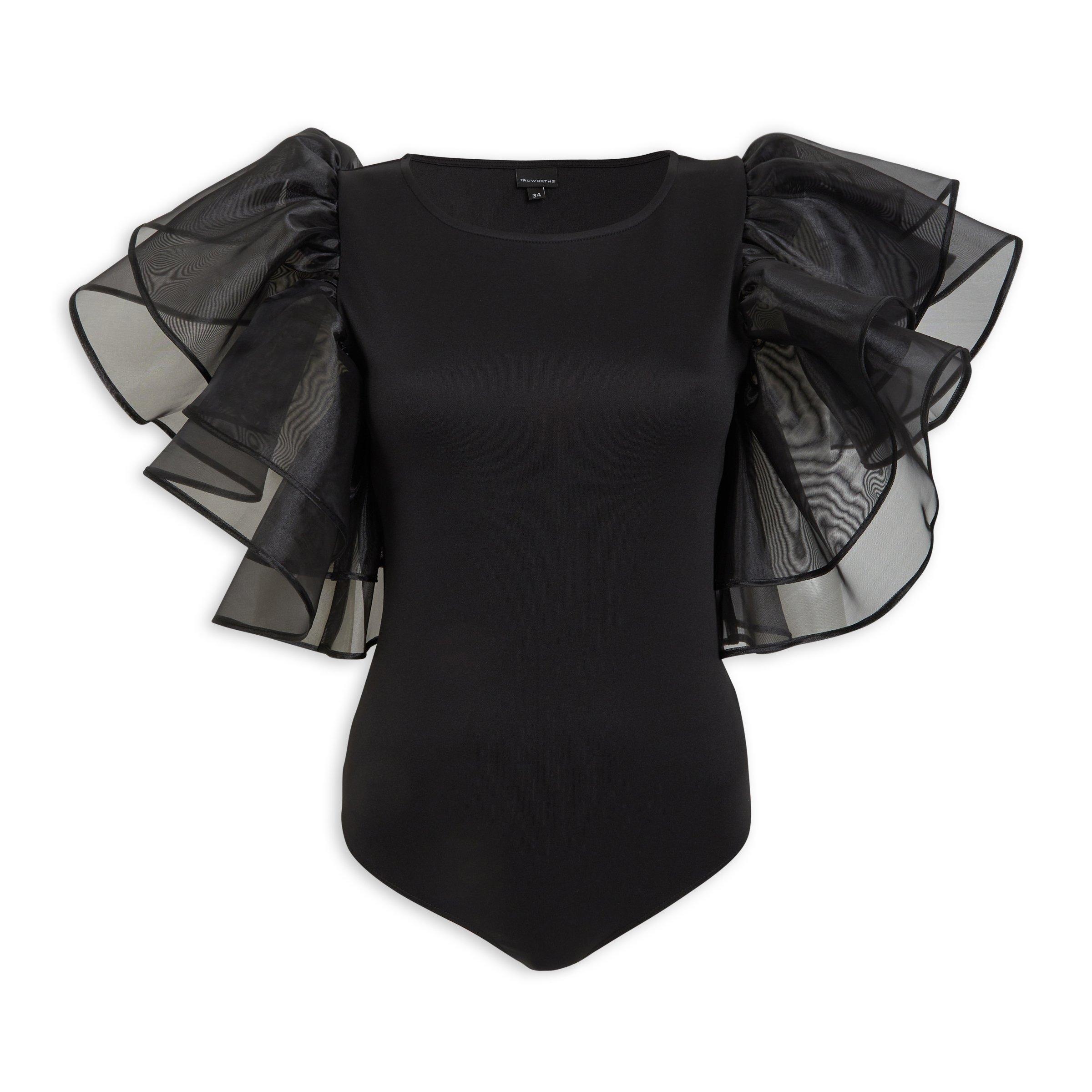 Black Flutter Sleeve Bodysuit (3120537) | Truworths