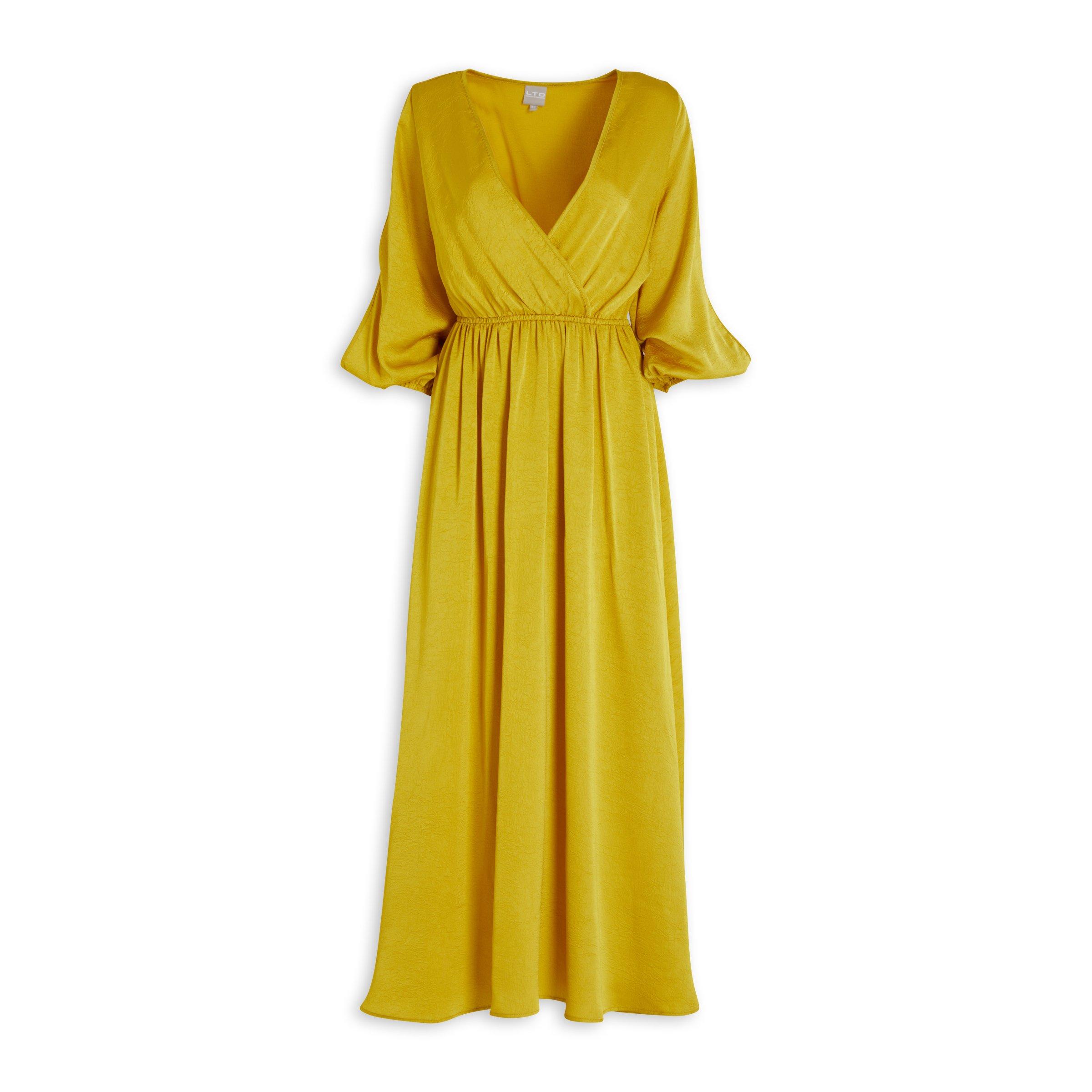 Mustard Softly Waisted Dress (3121363) | LTD Woman