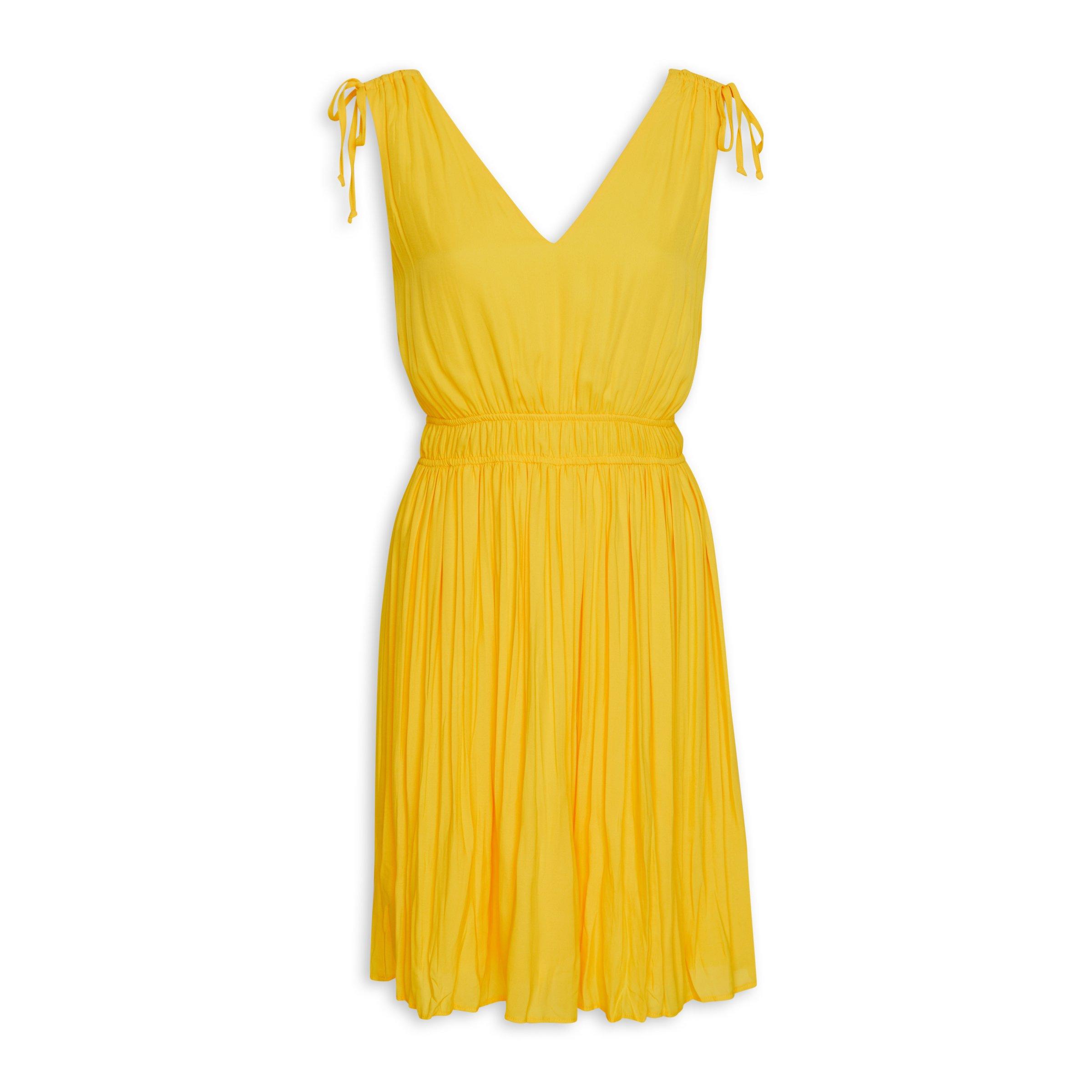 Yellow Fit and Flare Dress (3121861) | Identity