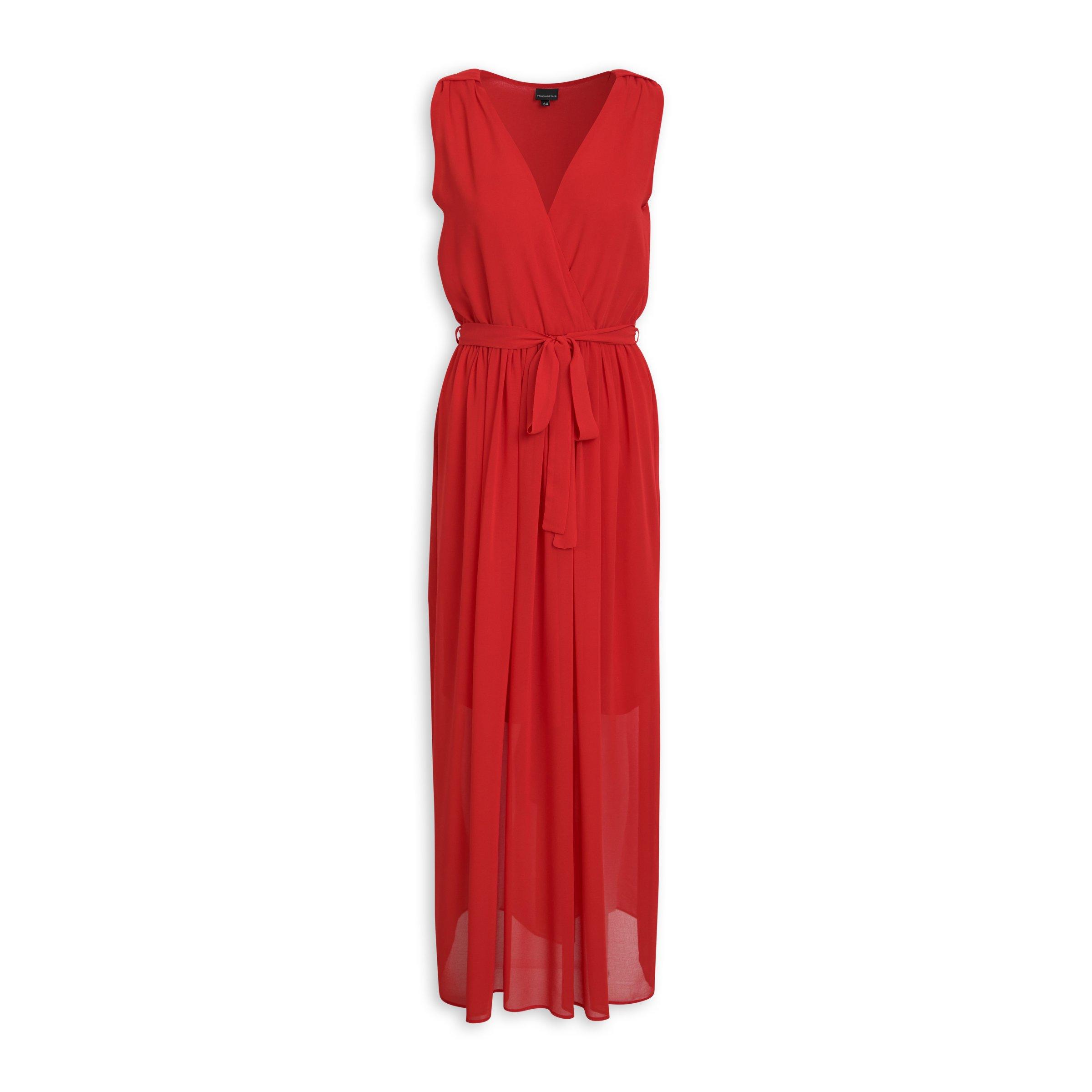 Red Softly Waisted Dress (3122699) | Truworths