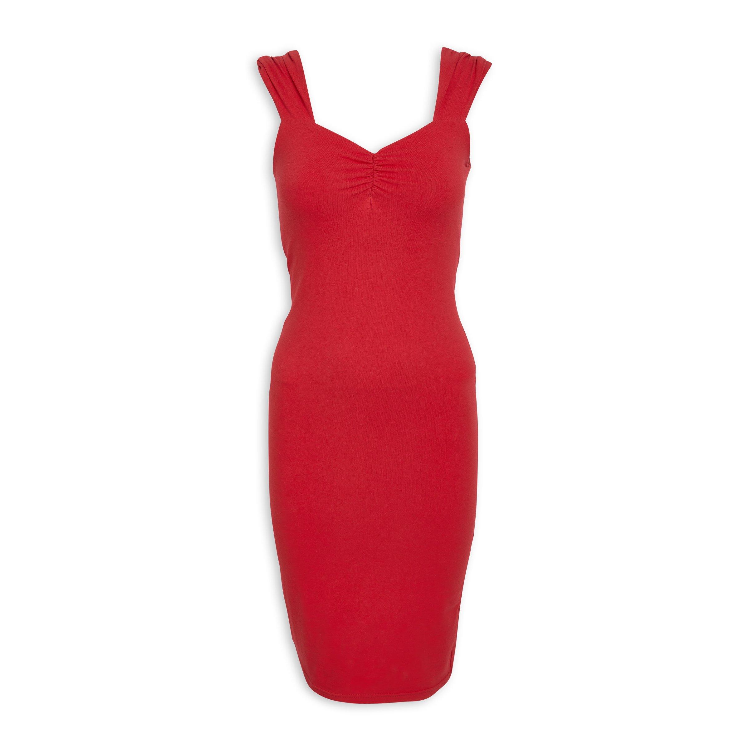 Red Off The Shoulder Bodycon Dress (3122735) | Identity