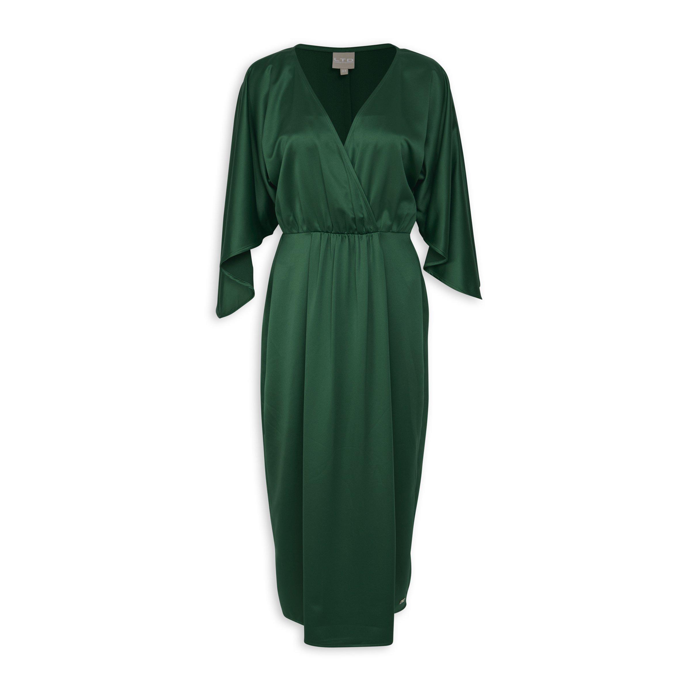 Bottle Green Softly Waisted Dress (3123279) | LTD Woman