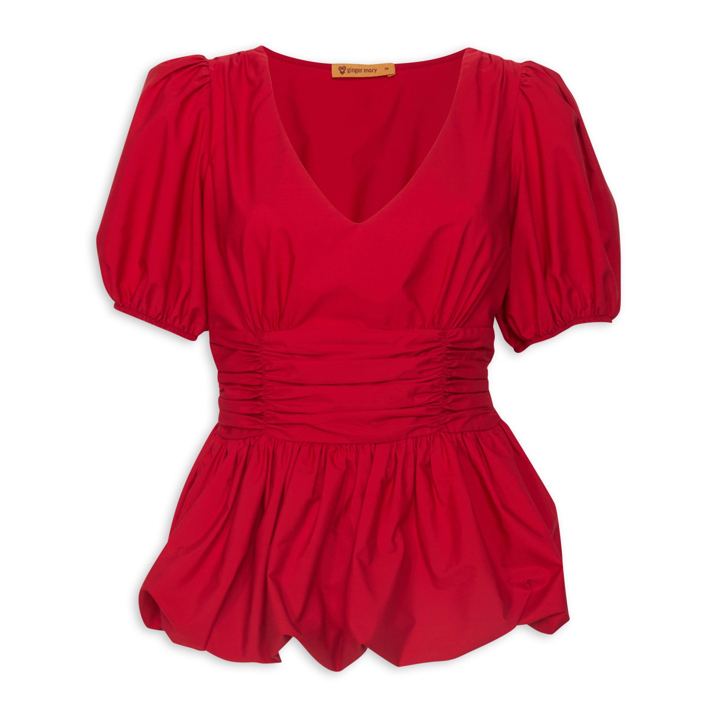 Red Peplum Top (3124462) | Ginger Mary