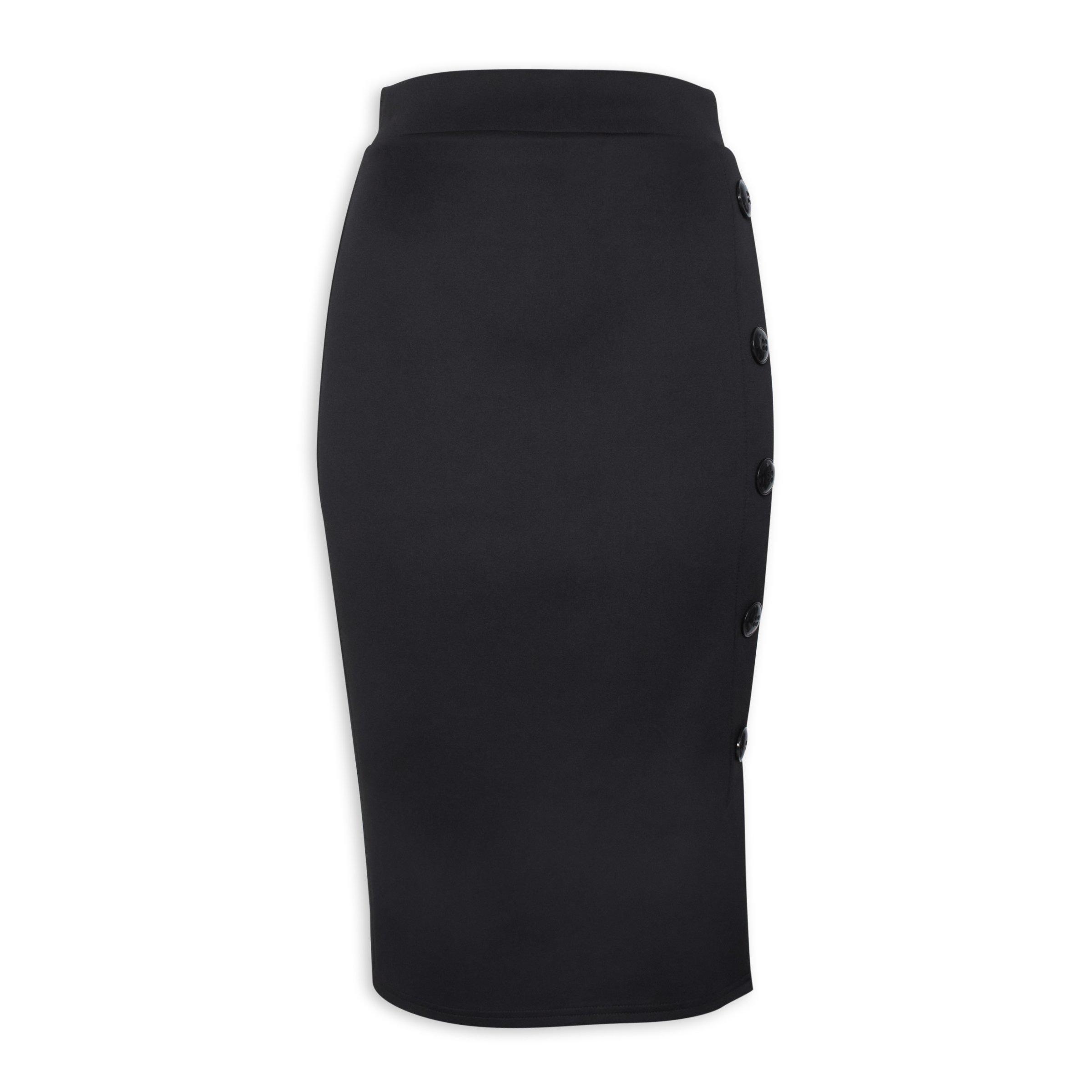 Black Button Detail Bodycon Skirt (3124588) | Truworths