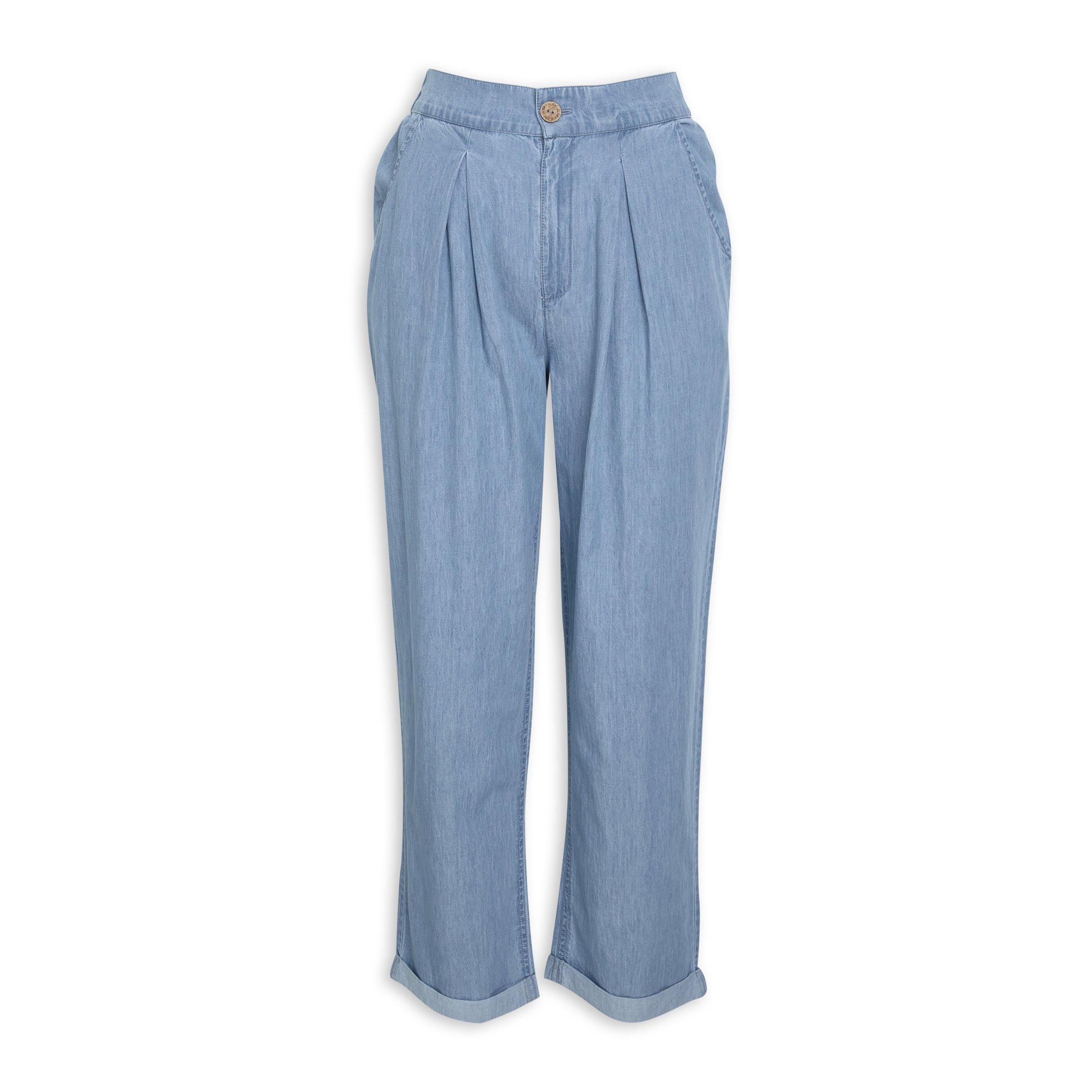 comfort fit cotton printed pants - indigo red zigzag