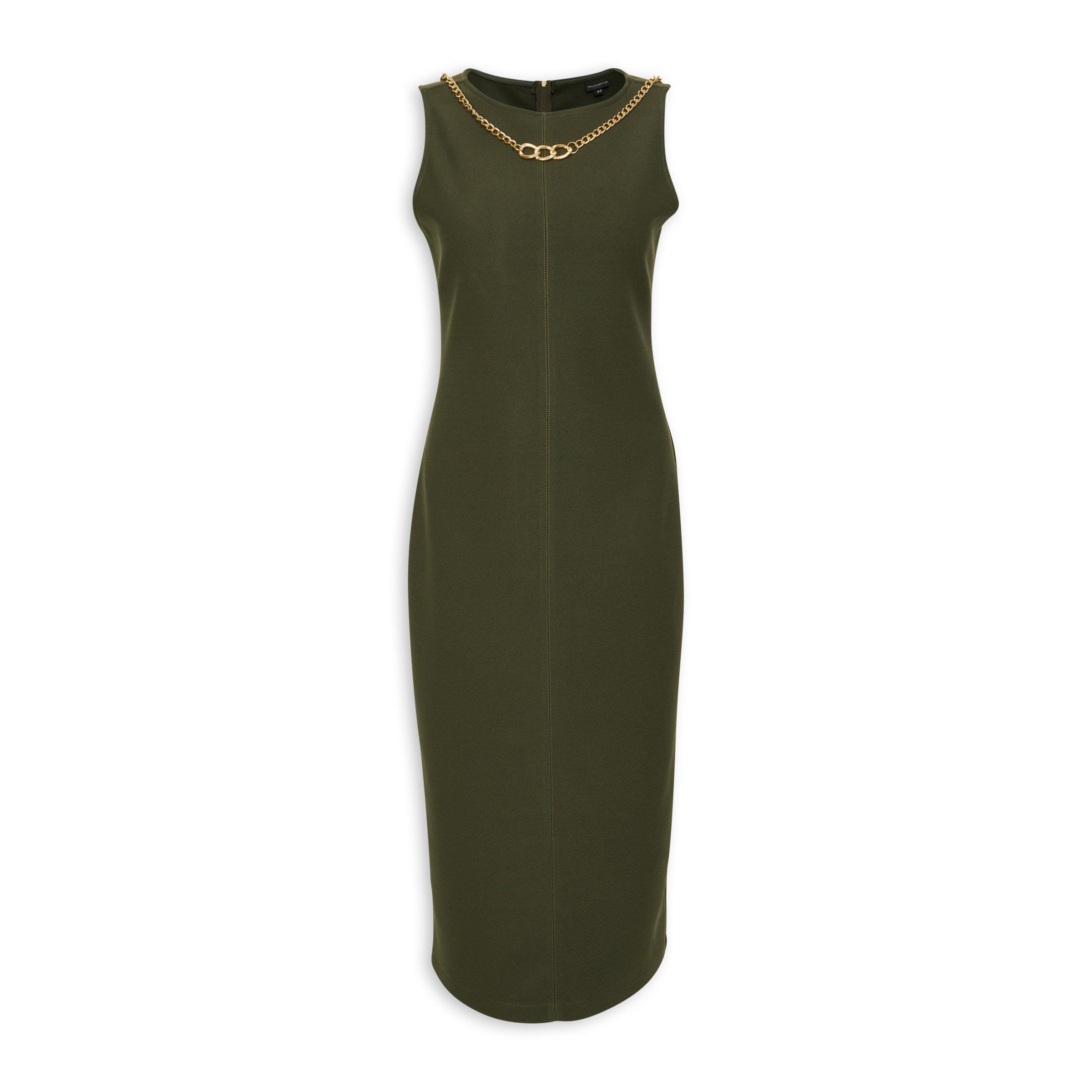 Green Bodycon Dress With Necklace (3125354) Truworths