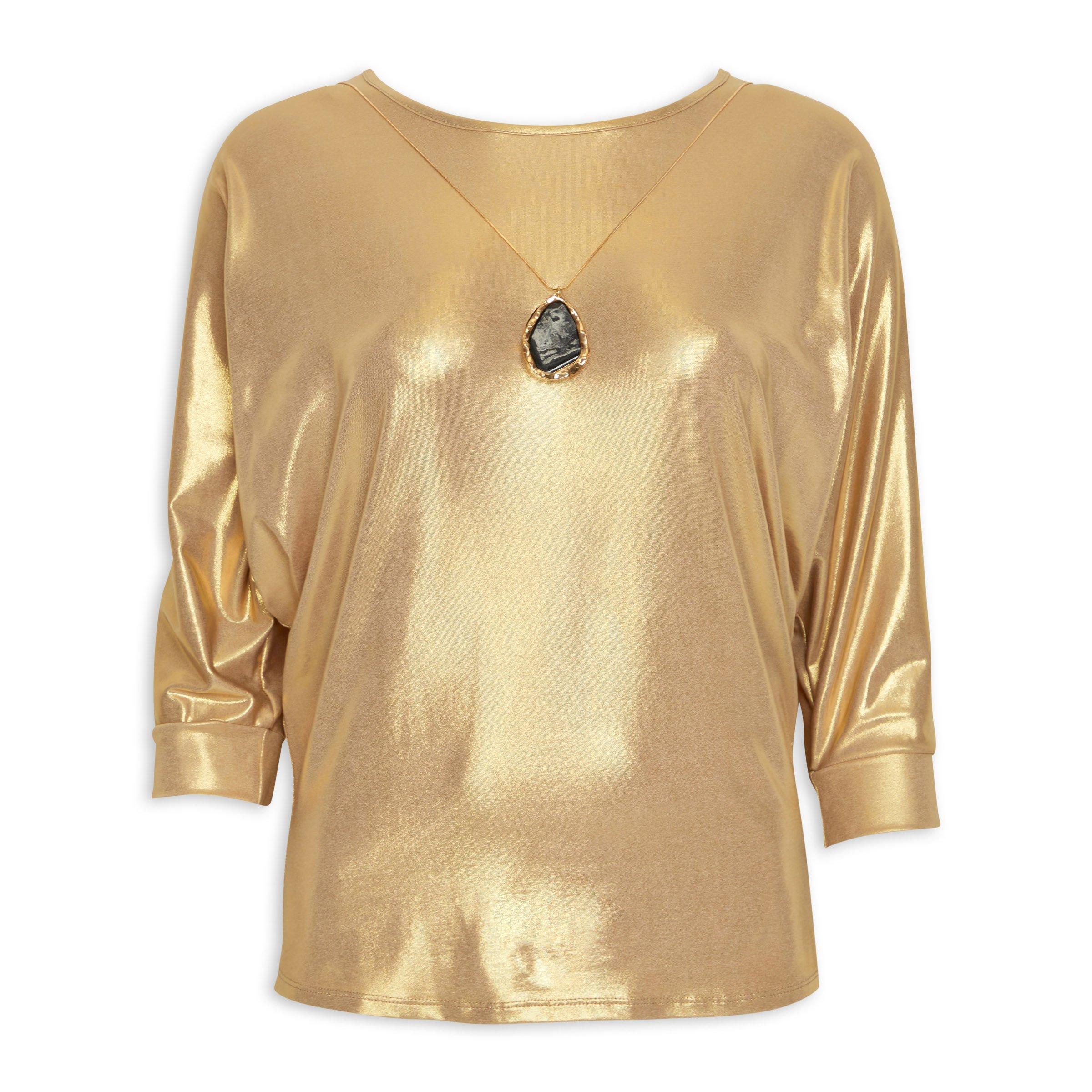 Gold Dolman Top With Necklace (3125612) | Truworths