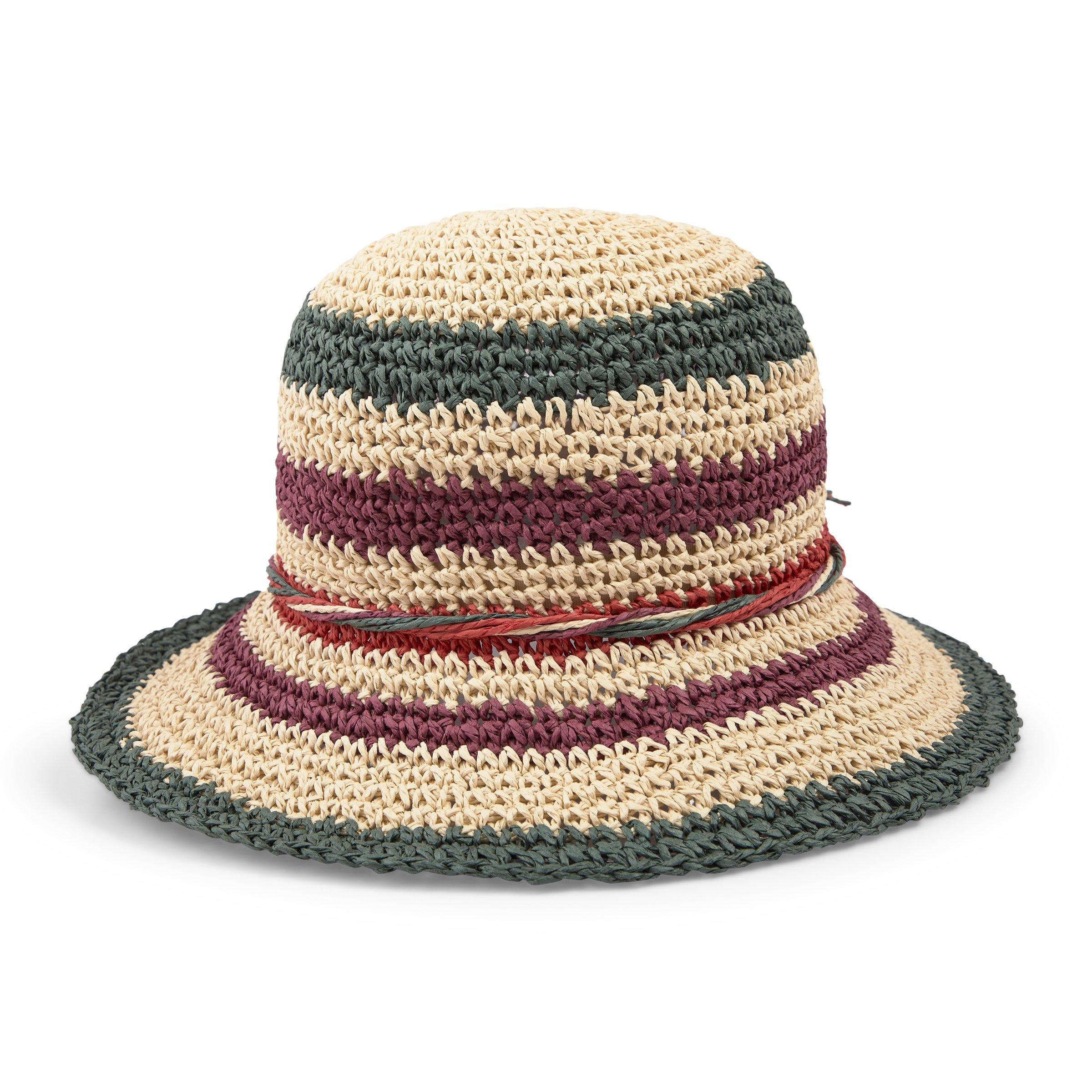 Colourblocked Straw Bucket Hat (3126617) | Ginger Mary