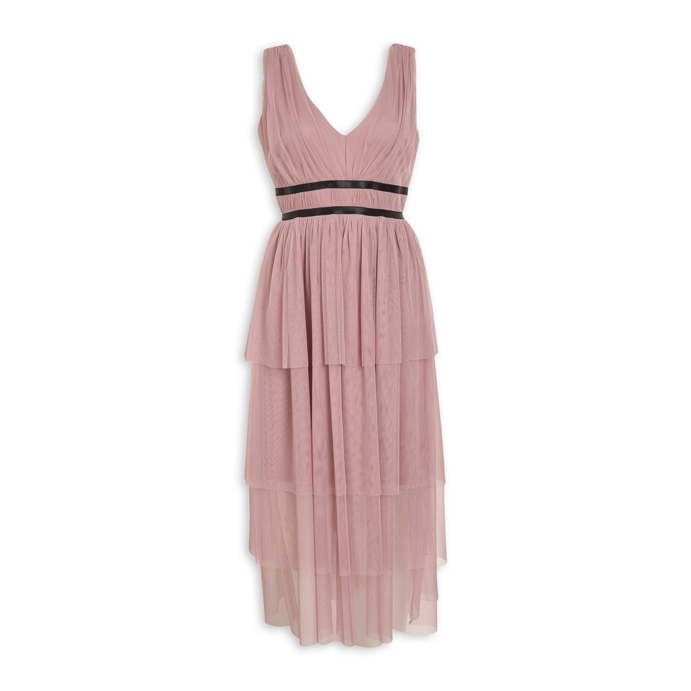 Dusty pink tier mesh dress (3127468) | Truworths