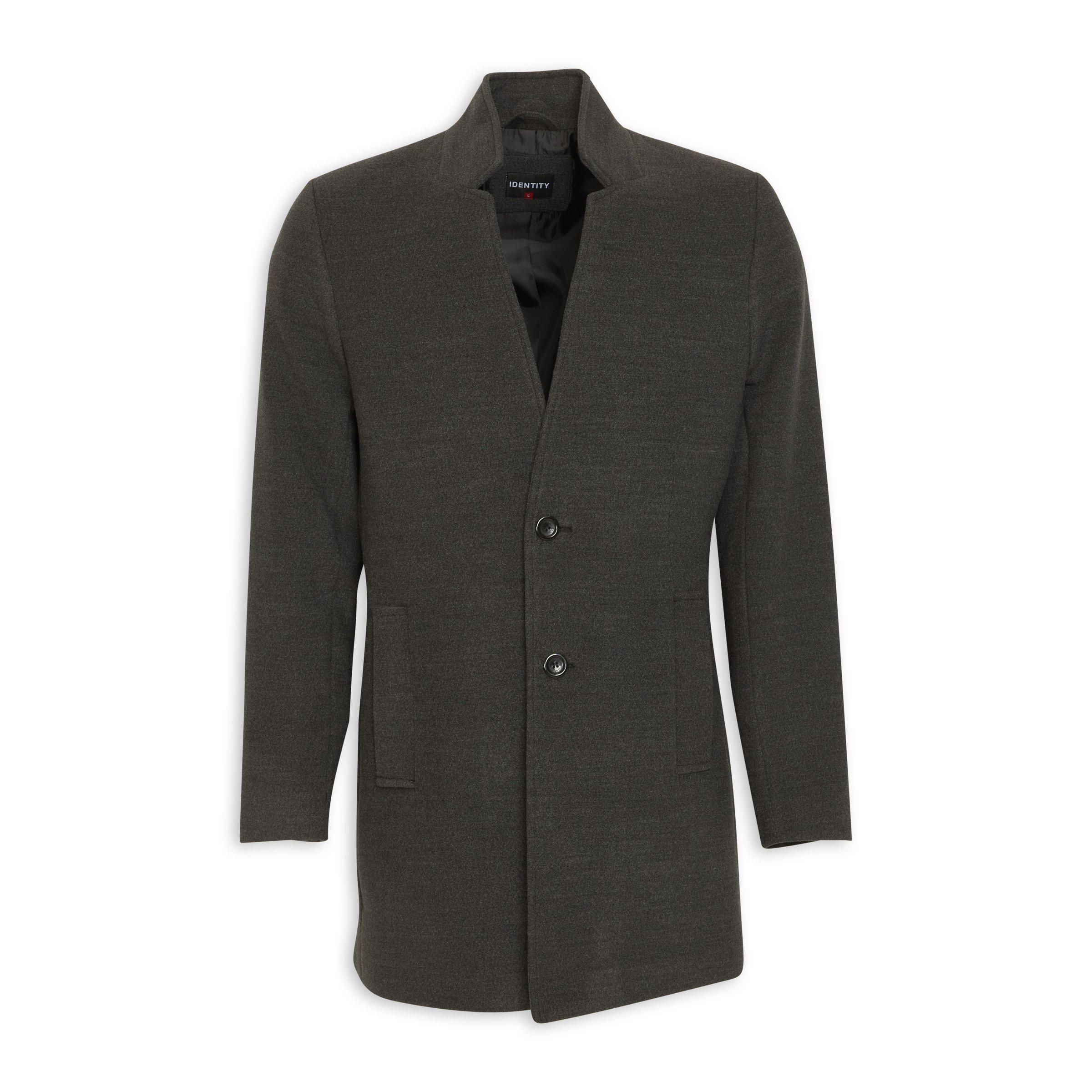 Charcoal Grey Melton Coat (3127662) | Identity