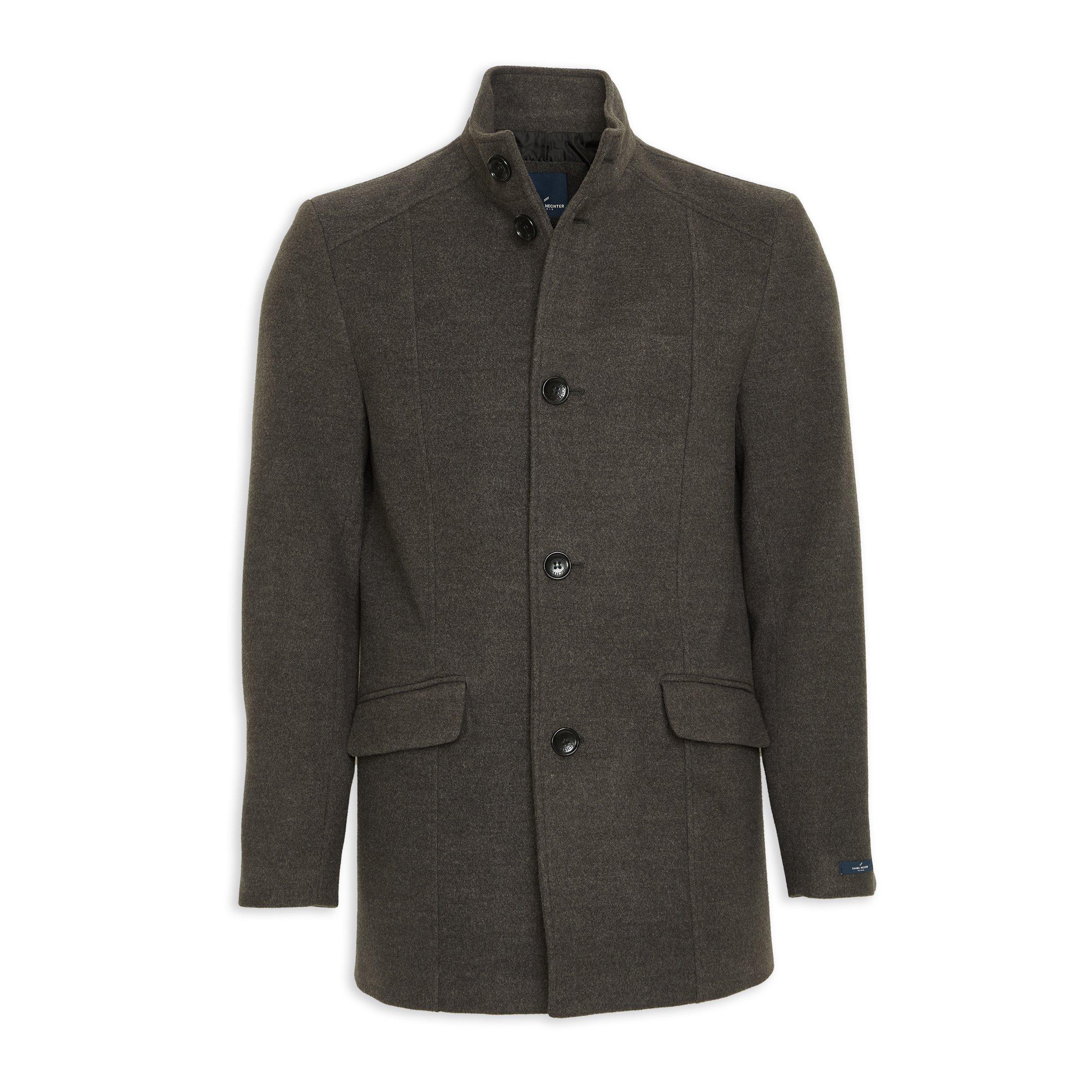 Charcoal Grey Melton Coat (3127828) | Daniel Hechter